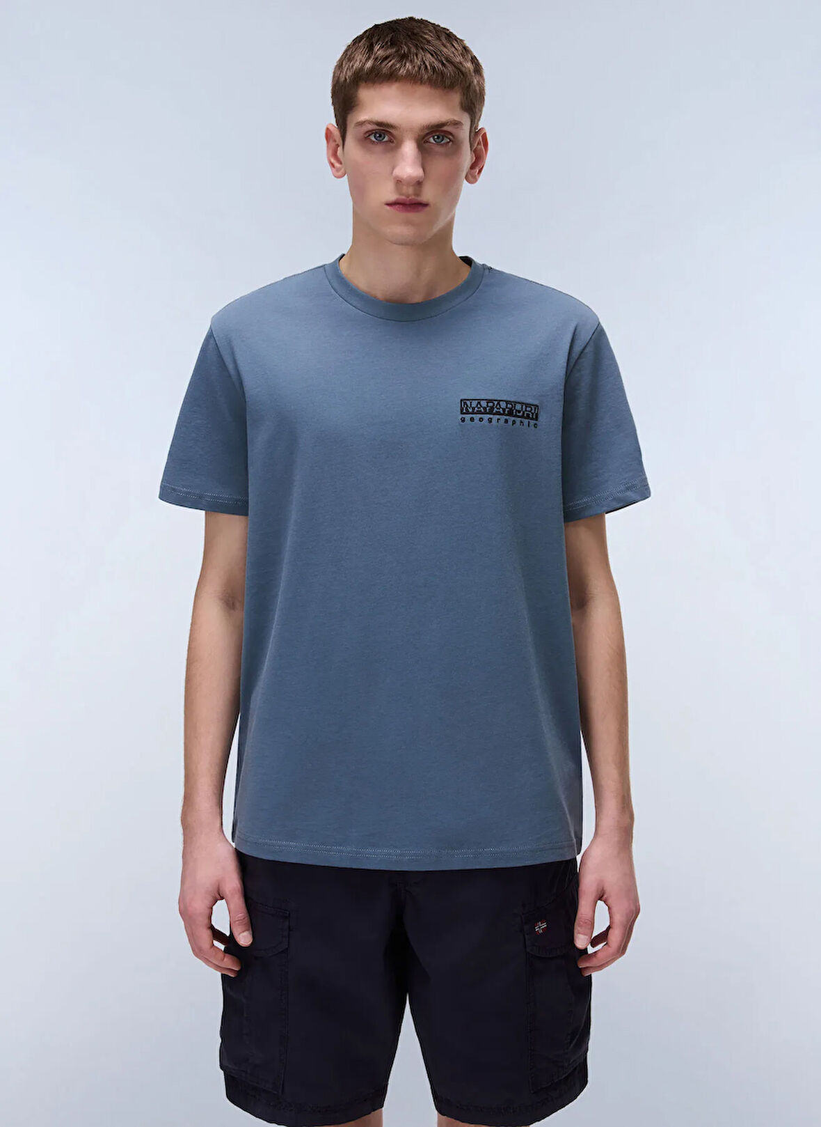 Napapijri NP0A4ILXG1Y1-S-VIGNONI BACK SS Gri Relaxed Erkek T-Shirt