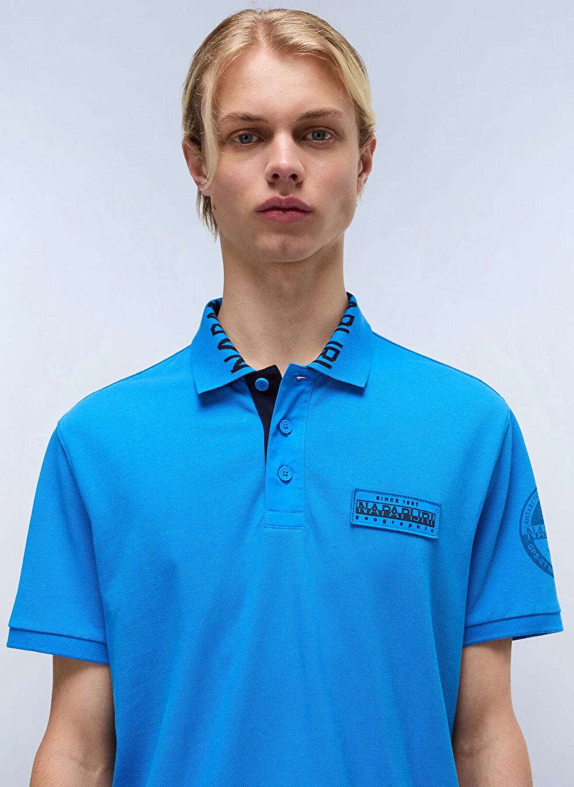 Napapijri NP0A4IN9B2W1-E-AMUNDSEN 1 Mavi Relaxed Erkek T-Shirt
