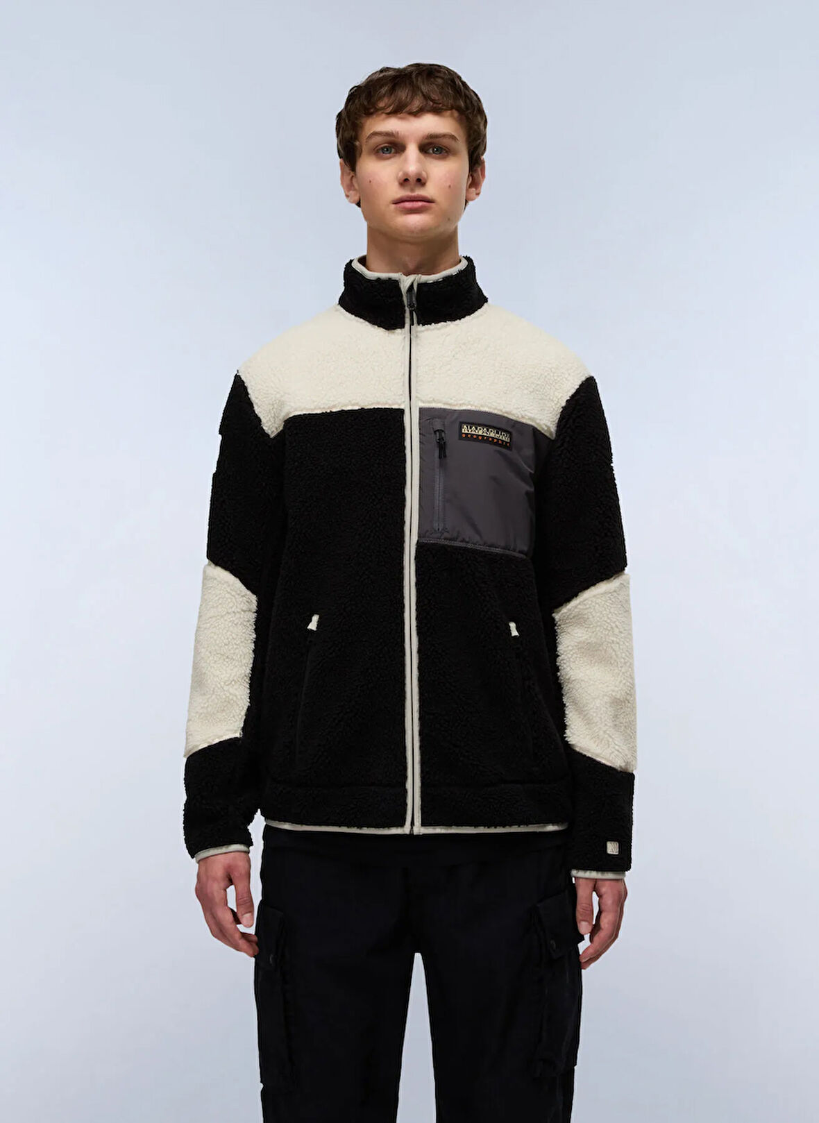 Napapijri NP0A4GNTMCB1-YUPIK FZ 3 Çok Renkli Fermuarlı Yaka Standart Blok Desenli Erkek Sweatshırt