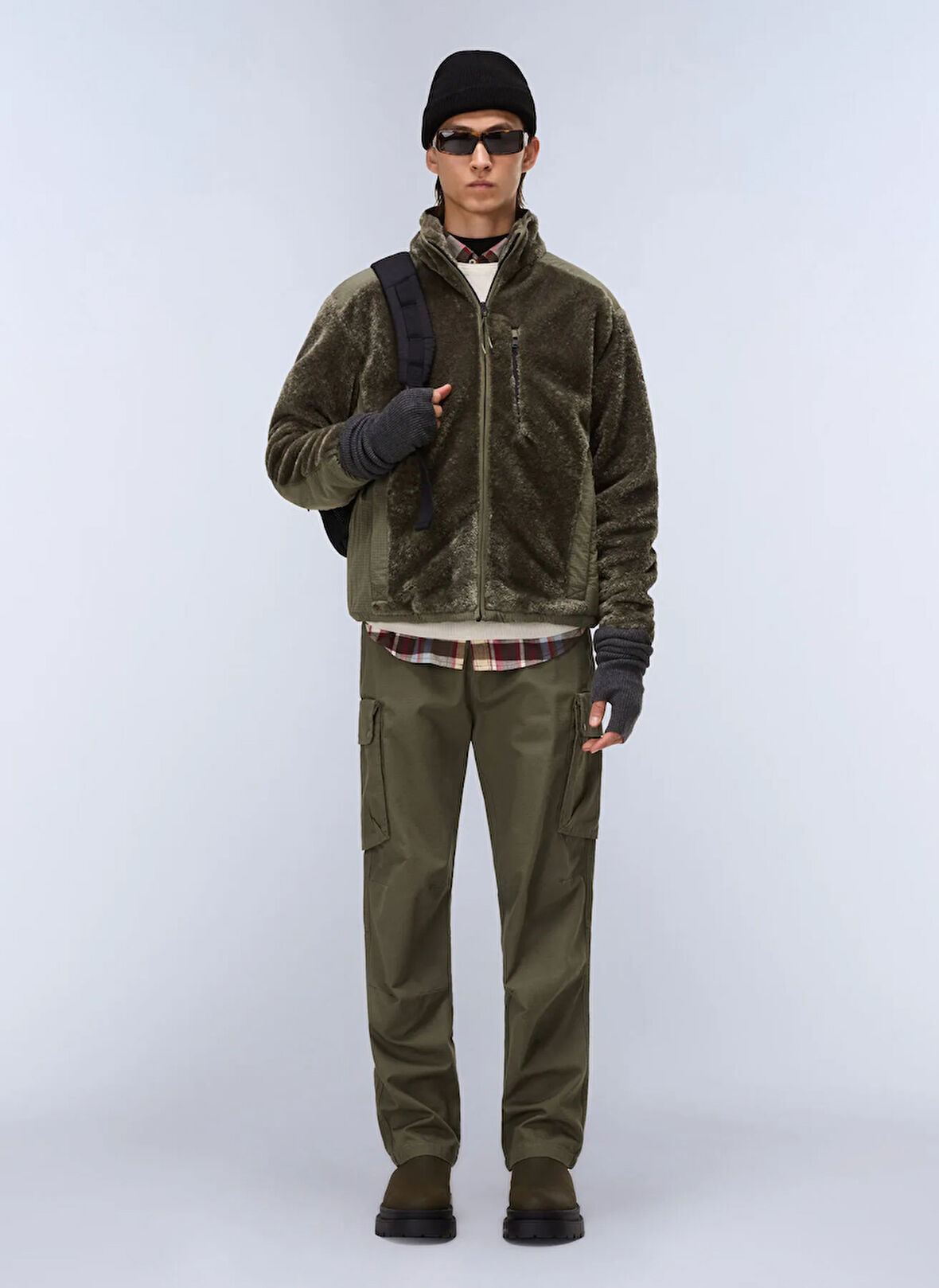 Napapijri NP0A88SYG0A1-T-DELBIOS Yeşil Fermuarlı Yaka Standart Düz Erkek Sweatshırt