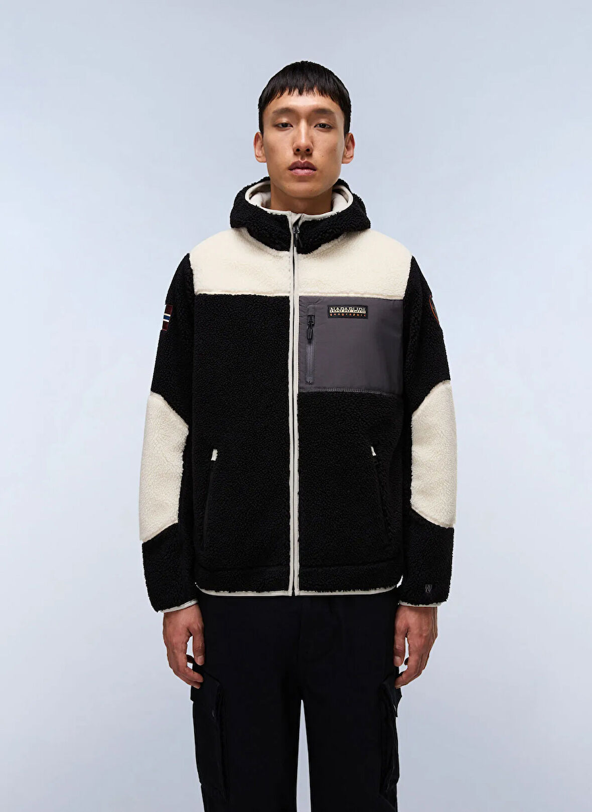 Napapijri NP0A4GNSMCB1-YUPIK FZH 3 Çok Renkli Fermuarlı Yaka Standart Blok Desenli Erkek Sweatshırt