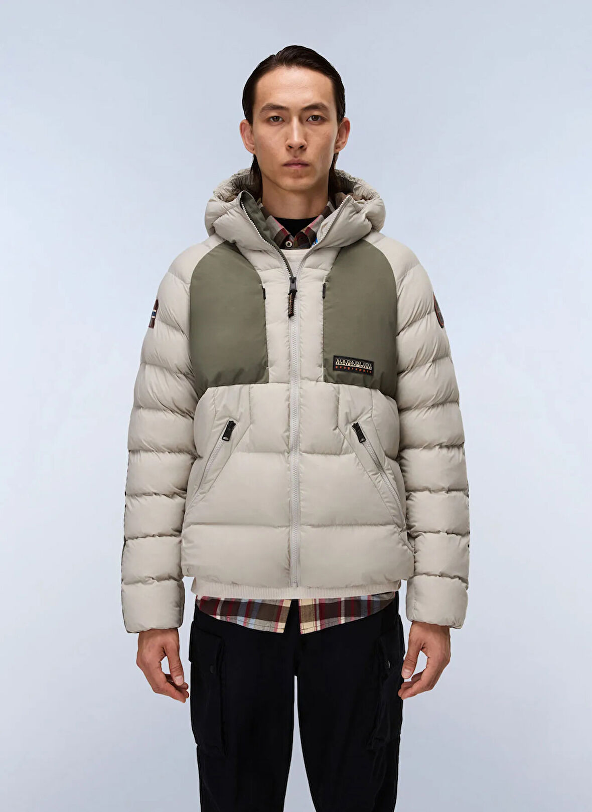 Napapijri NP0A4I1RH641-A-MOESA PUF Gri Düz Erkek Mont