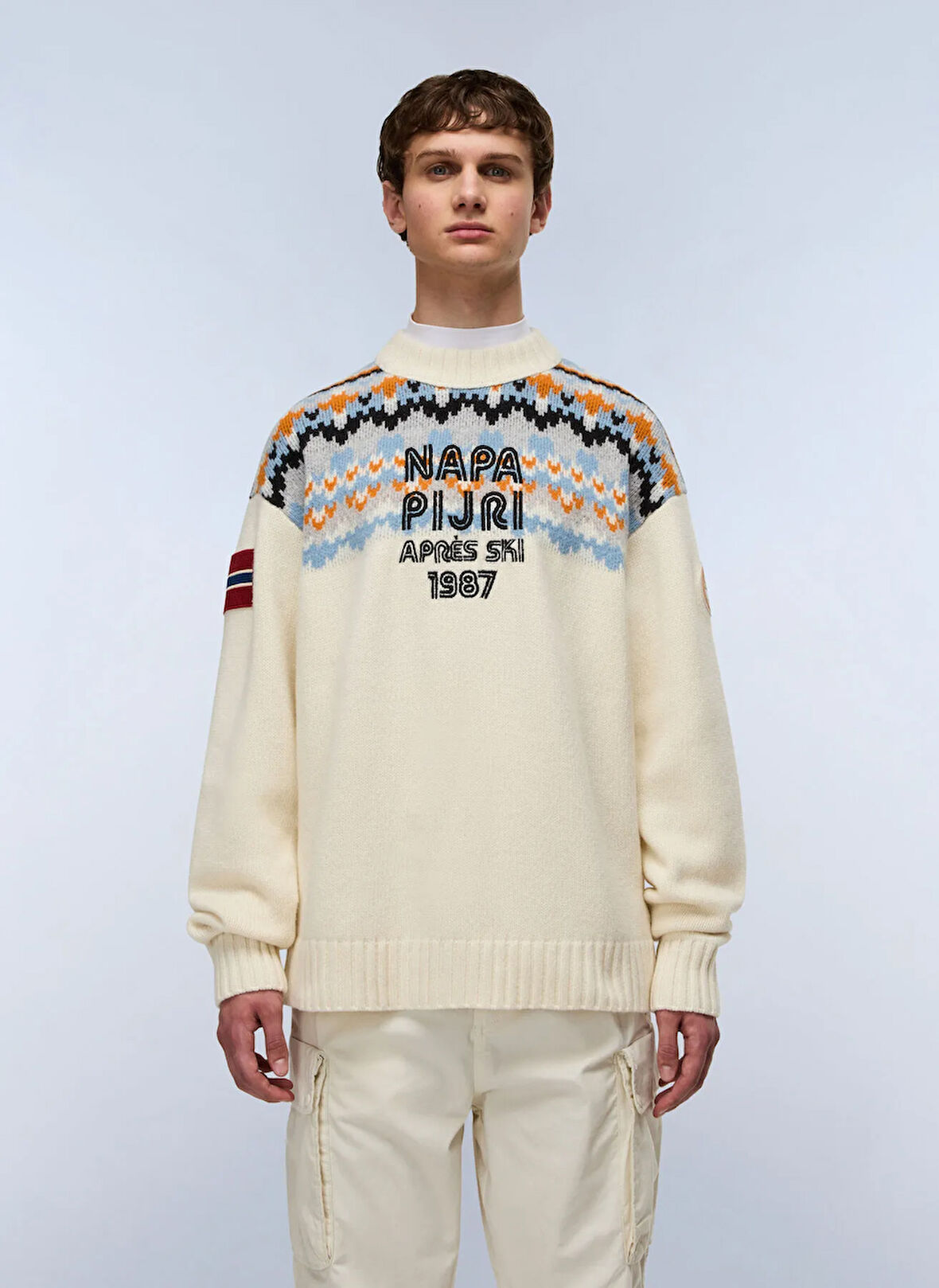 NP0A88YZN1J1-D-FIAMES C Bej Yuvarlak Yaka Standart Fit Erkek Sweatshirt