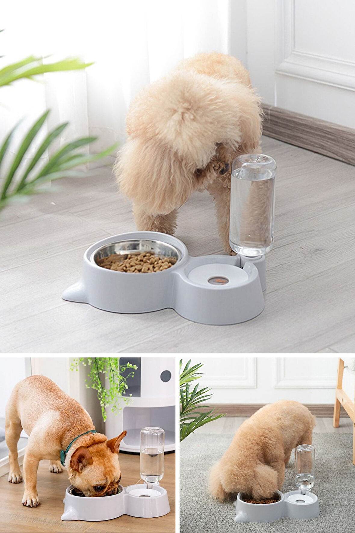 Kedi Köpek Mama Ve Su Kabı Kaseli Otomatik Su Sebili Büyük Boy Depolama