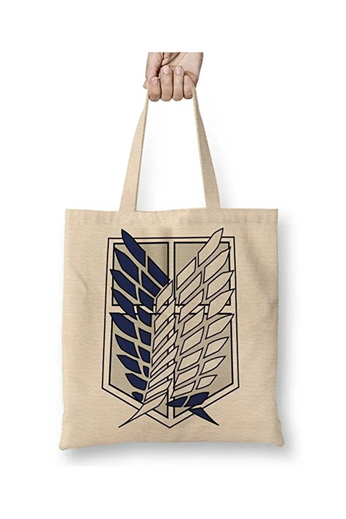 Attack On Titan Logo Anime Levi Eren Bez Çanta Uzun Saplı Alışveriş Çantası Plaj Çantası