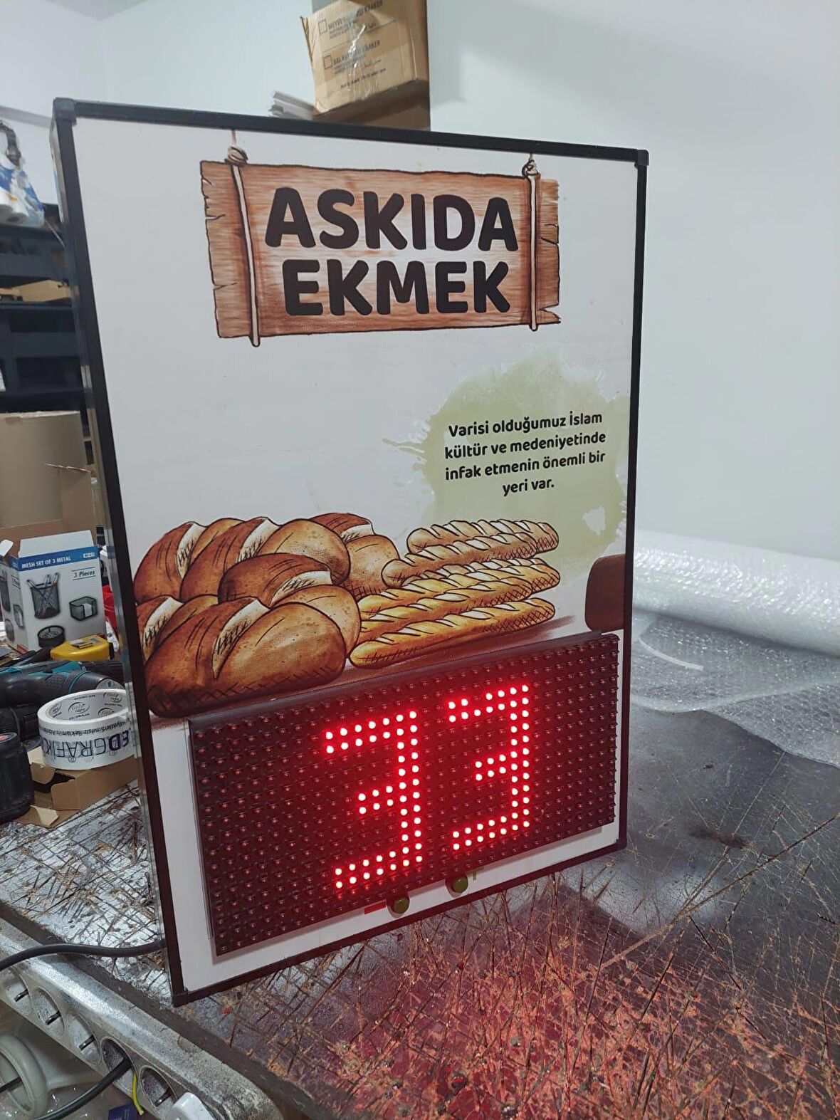 Askıda Ekmek Butonlu Sayıcı