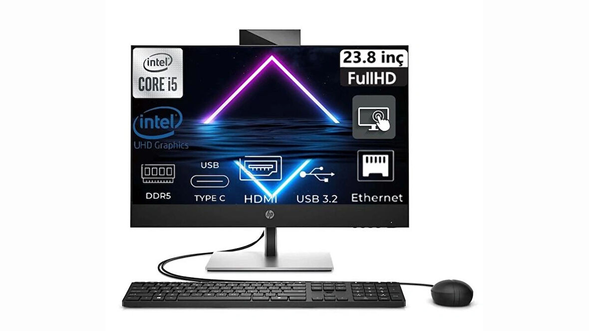 HP ProOne 440 G9 i5-14500T 9H6X2ET-056  16GB 512GB+4TB  FreeDos 23.8 FHD Touch AIO Masaüstü Bilgisayar