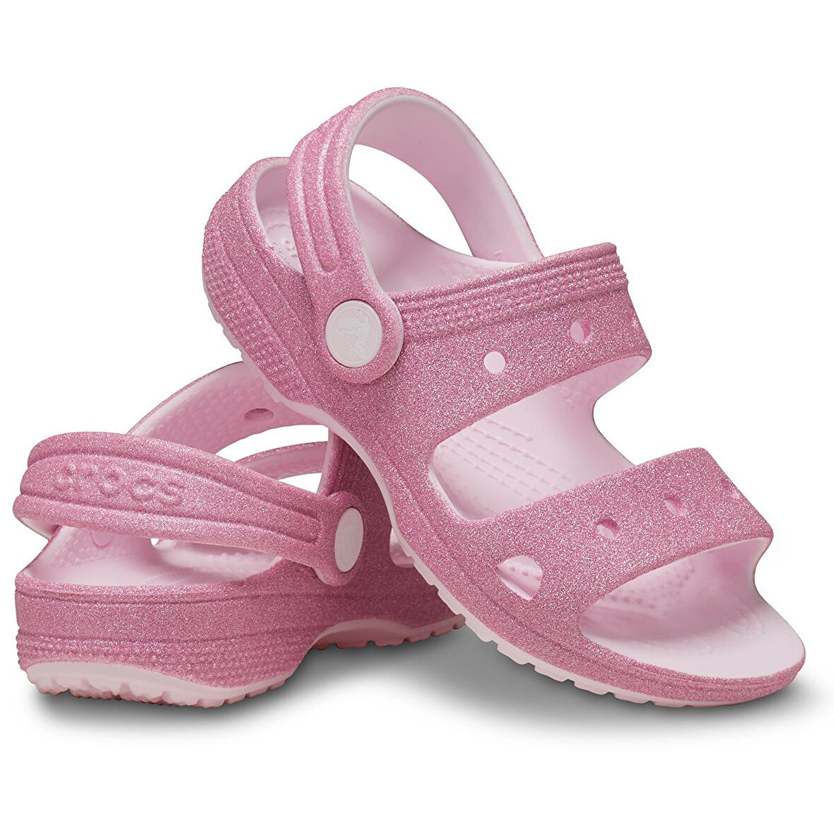 Classic Crocs Glitter Sandal Bebek Terlik 207983-6ZW Pink Milk