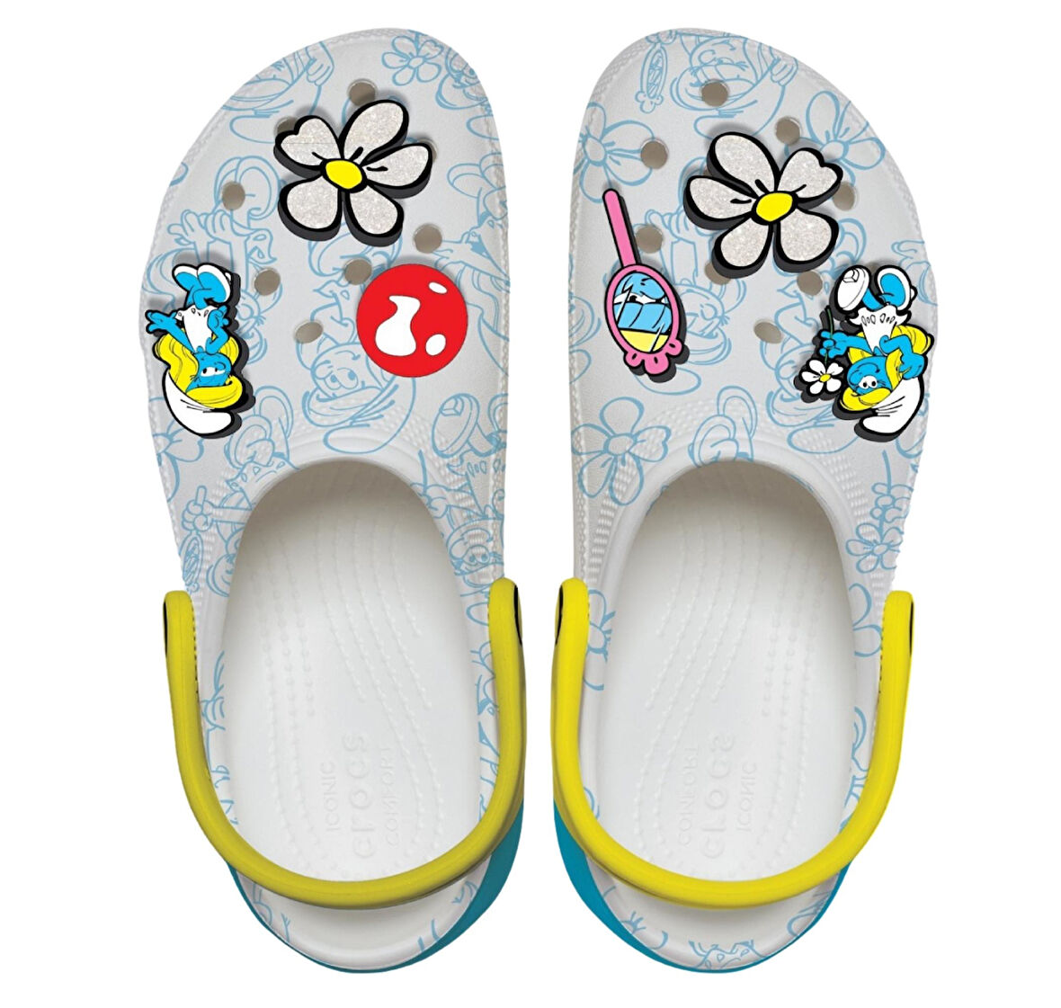 210822-90H Crocs Smurfs Platform Clog Kadın Terlik Gri