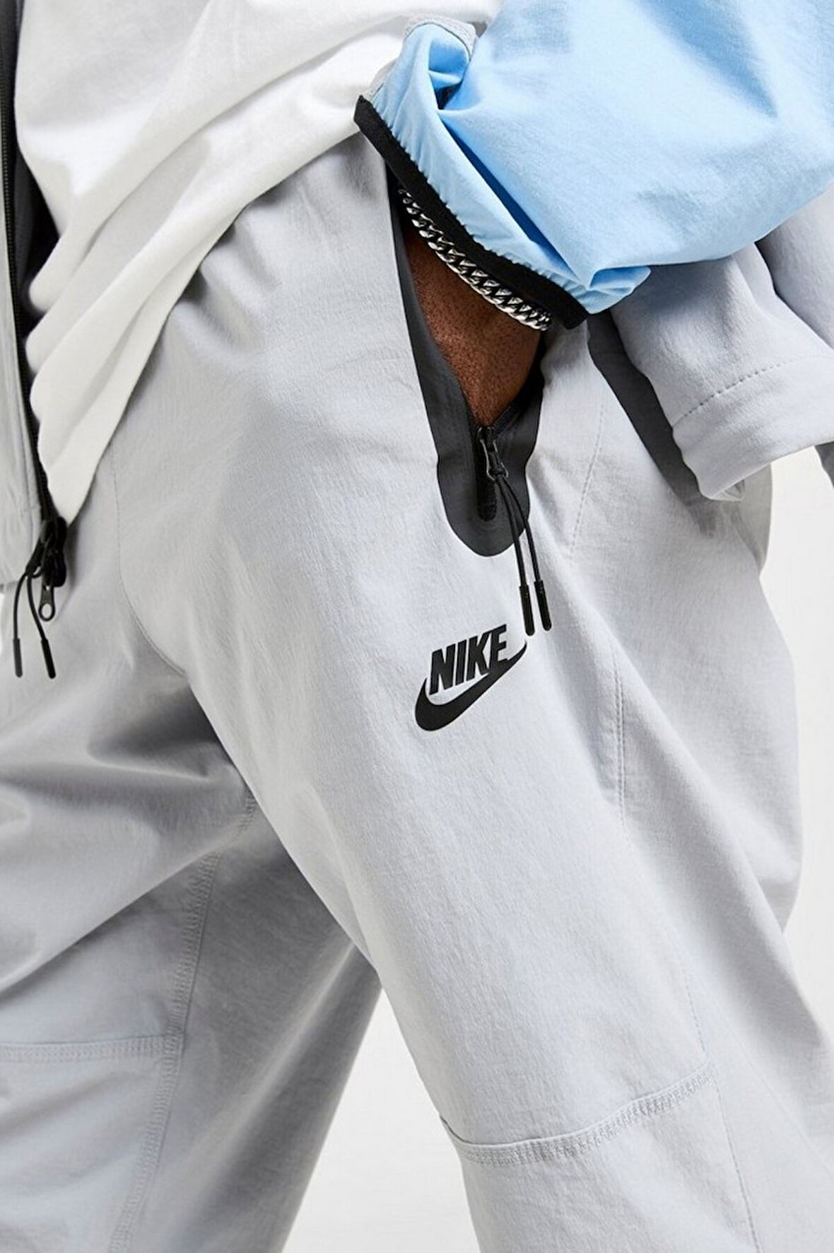 Nike Tech Sportswear Fleece Woven Open-Hem Gri Erkek Eşofman Altı