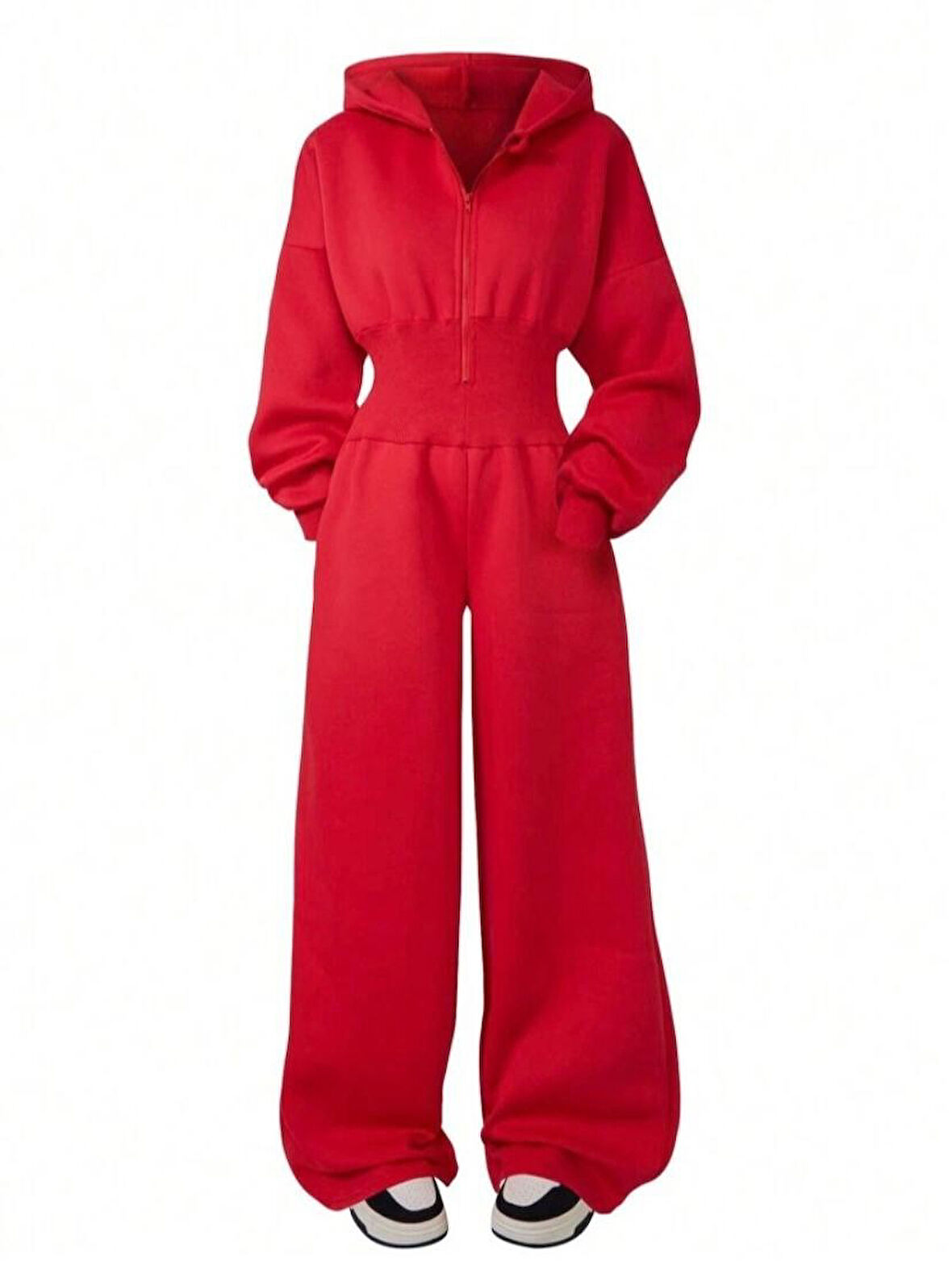 Kapşonlu Bel Detaylı Tulum Kız Çocuk