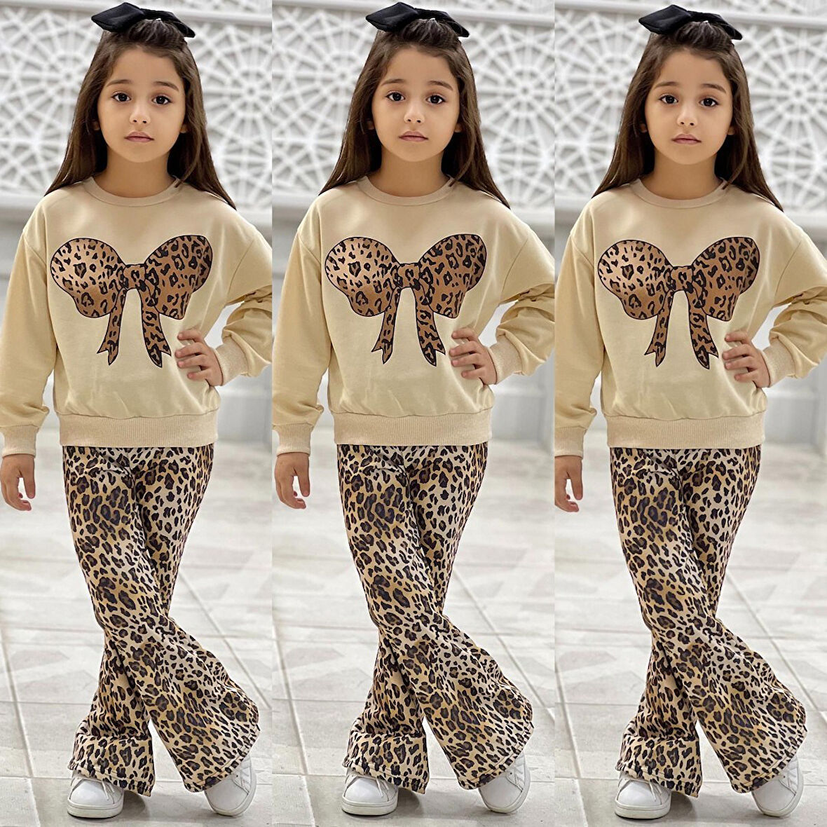 Fiyonk Leopar Pantolon Kombin