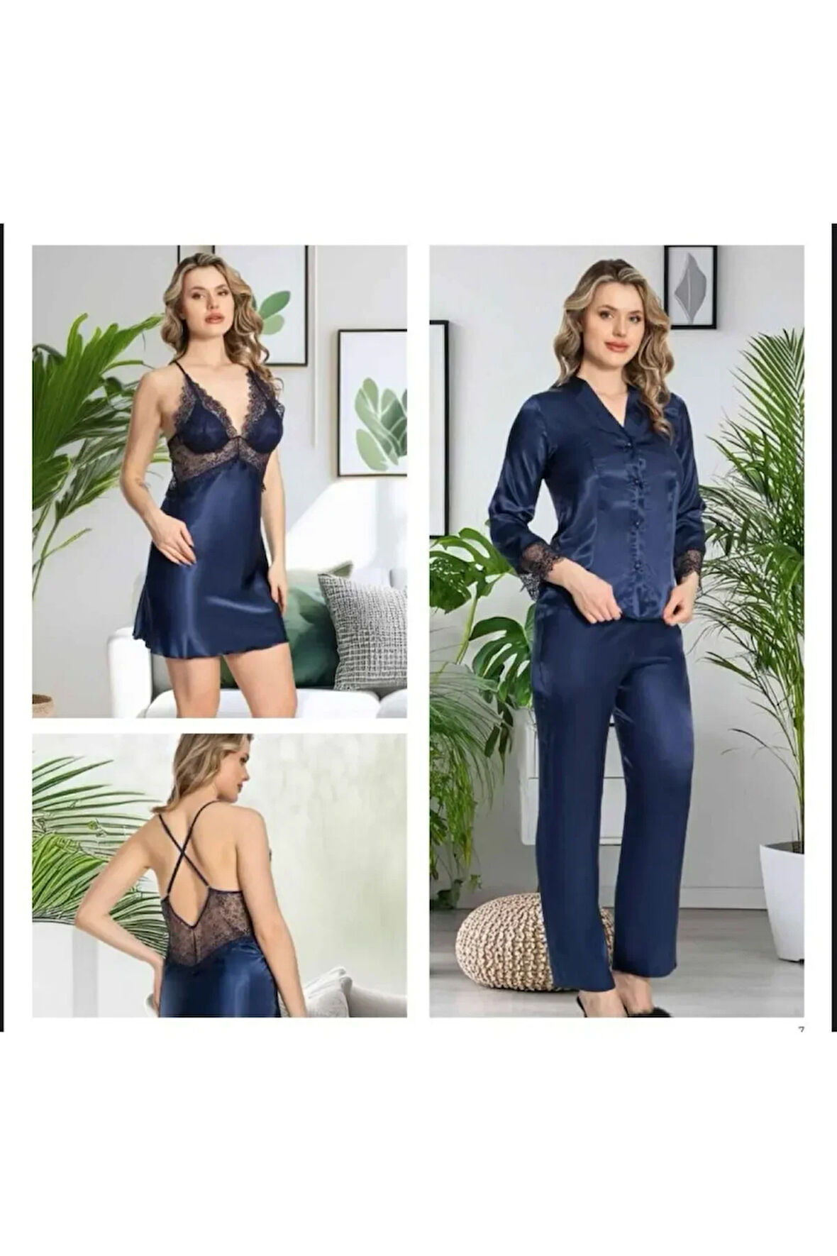 Kadın Sabahlık & Gecelik & Pijama & Şort & Askılı 6'lı Hediyelik Çeyizlik Set L1.JJ.0042.0A.12.013