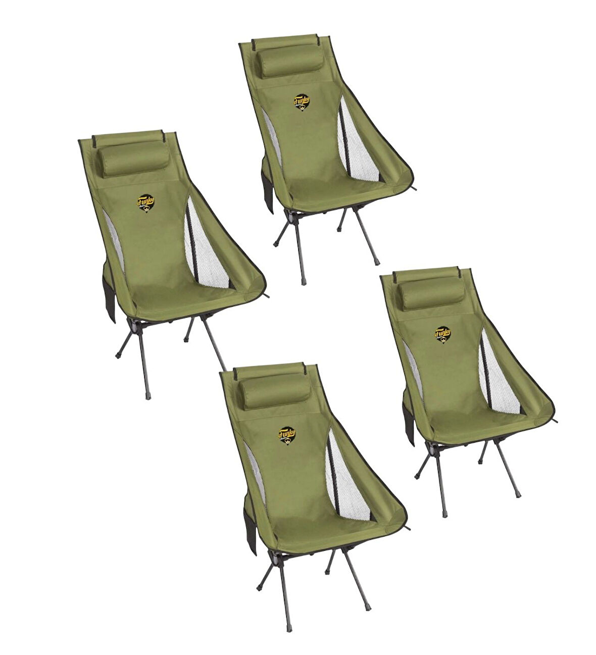 Sky Ultralight Katlanabilir Kamp Sandalyesi Haki 4 Adet