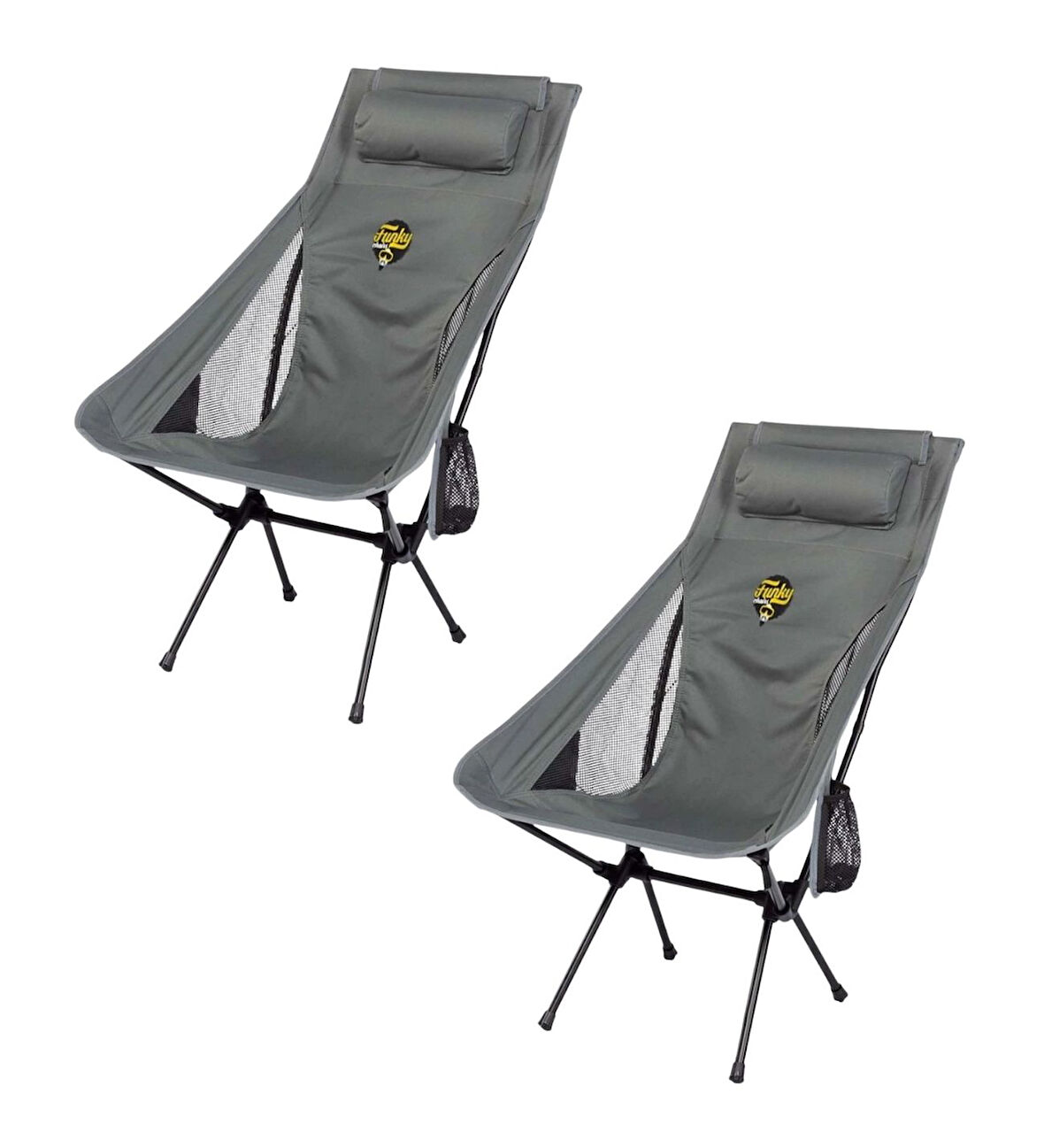 Sky Ultralight Katlanabilir Kamp Sandalyesi Gri 2 Adet