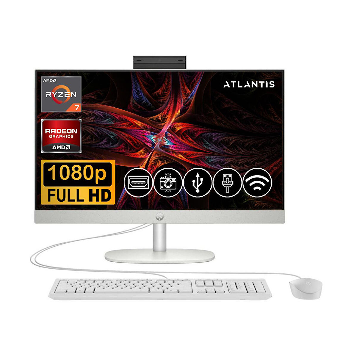 HP Proone 245 G10 Ryzen7 7730U 16GB 1TB M.2 SSD 9H6V1ET ATL6  23.8" Fdos Beyaz All In One Bilgisayar