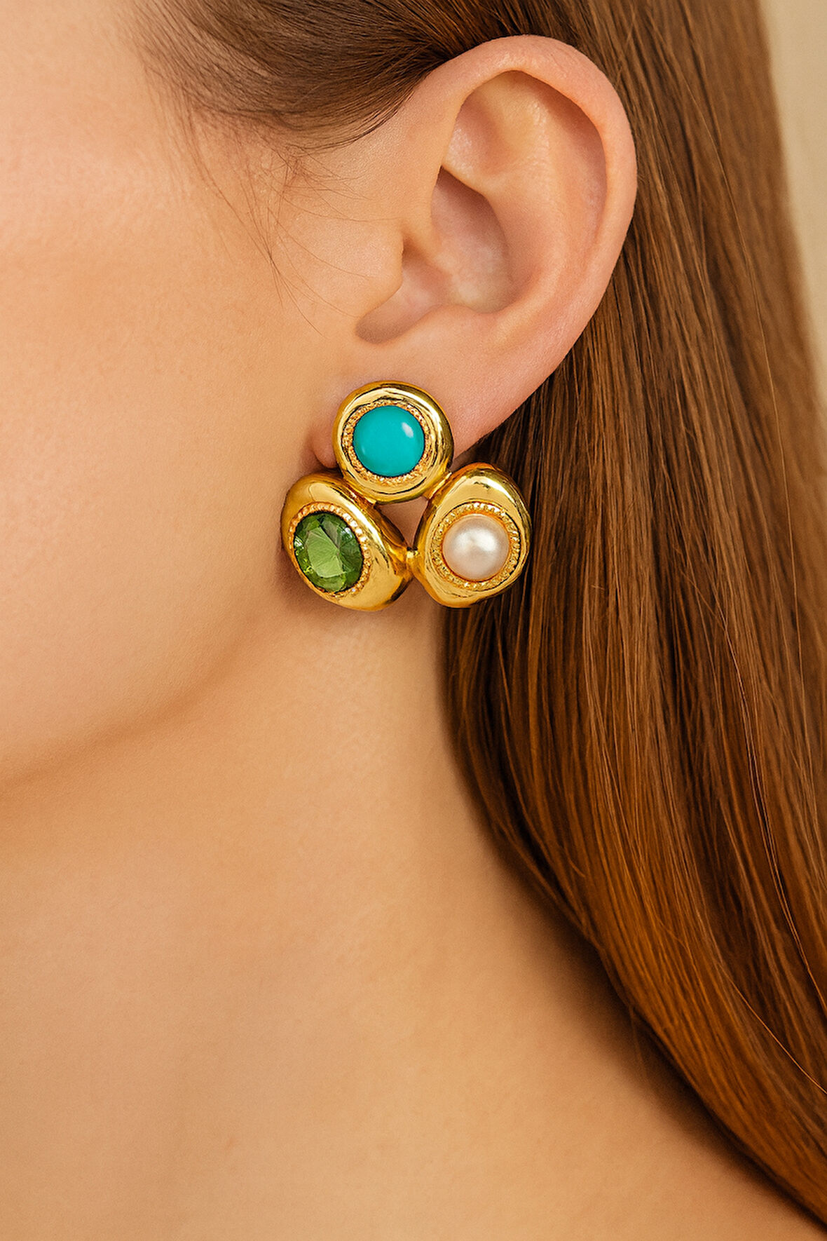 Xupıng Kadın Gösterişli Taş Detaylı Küpe