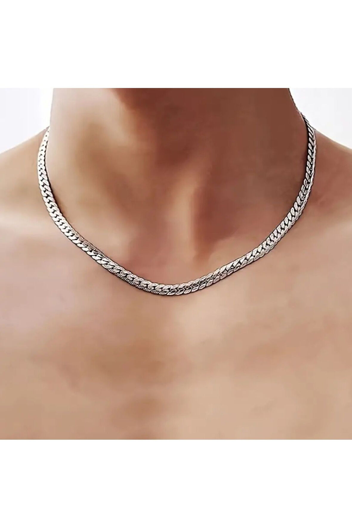Silver 60 Cm 5 mm Klasik Erkek Zincir Kolye
