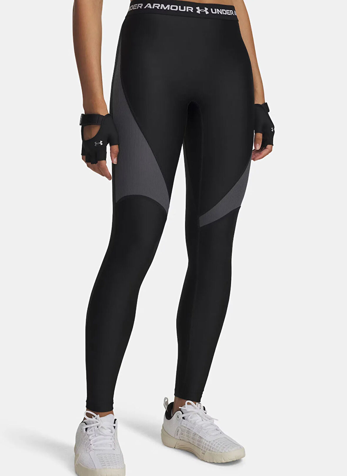 Under Armour 6003983-004-UA HG Rib Legging Siyah Parçalı Kadin Tayt