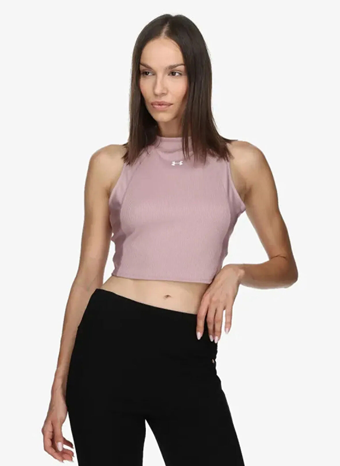 Under Armour 6003985-673-UA HG Rib Tank Pembe Dar Düz Kadın Atlet
