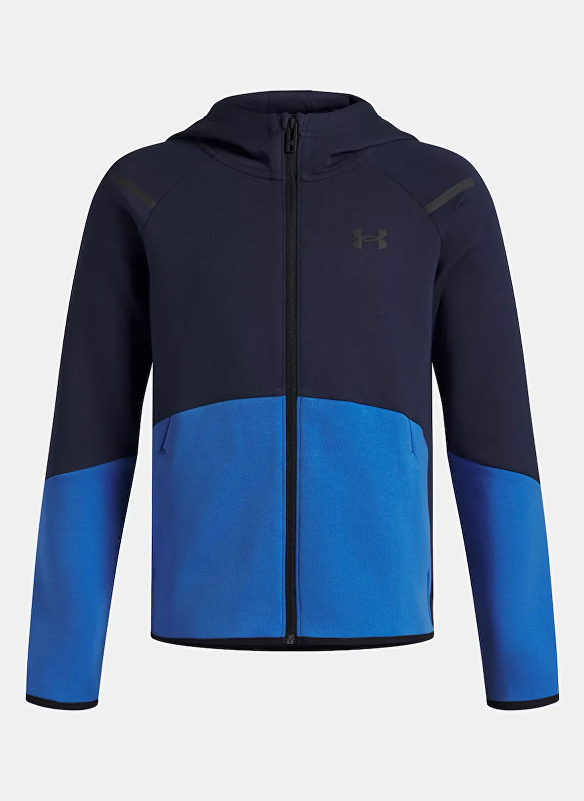 Under Armour Fermuarlı Yaka Düz Mavi Erkek Çocuk Eşofman Üstü 1386687-403-UA B Unstoppable Flc FZ