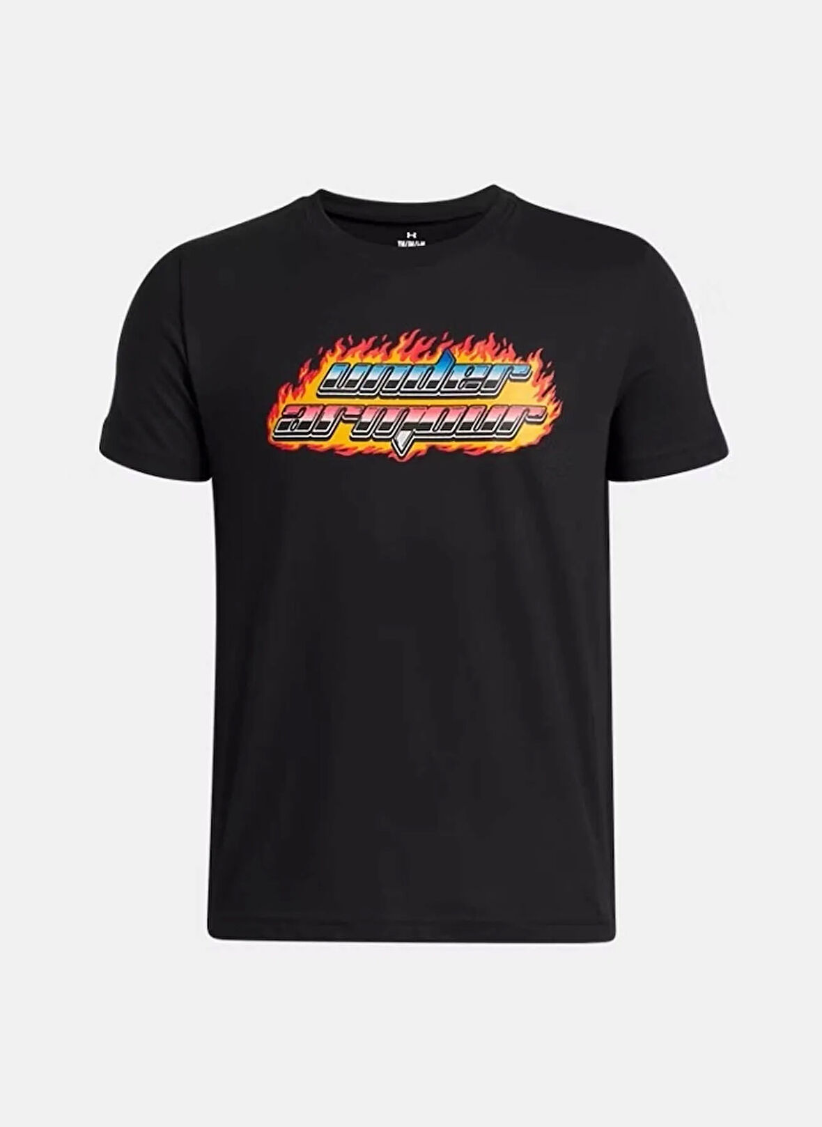 Under Armour Baskılı Siyah Erkek Çocuk T-Shirt 6005059-001-UA Flame WM SS