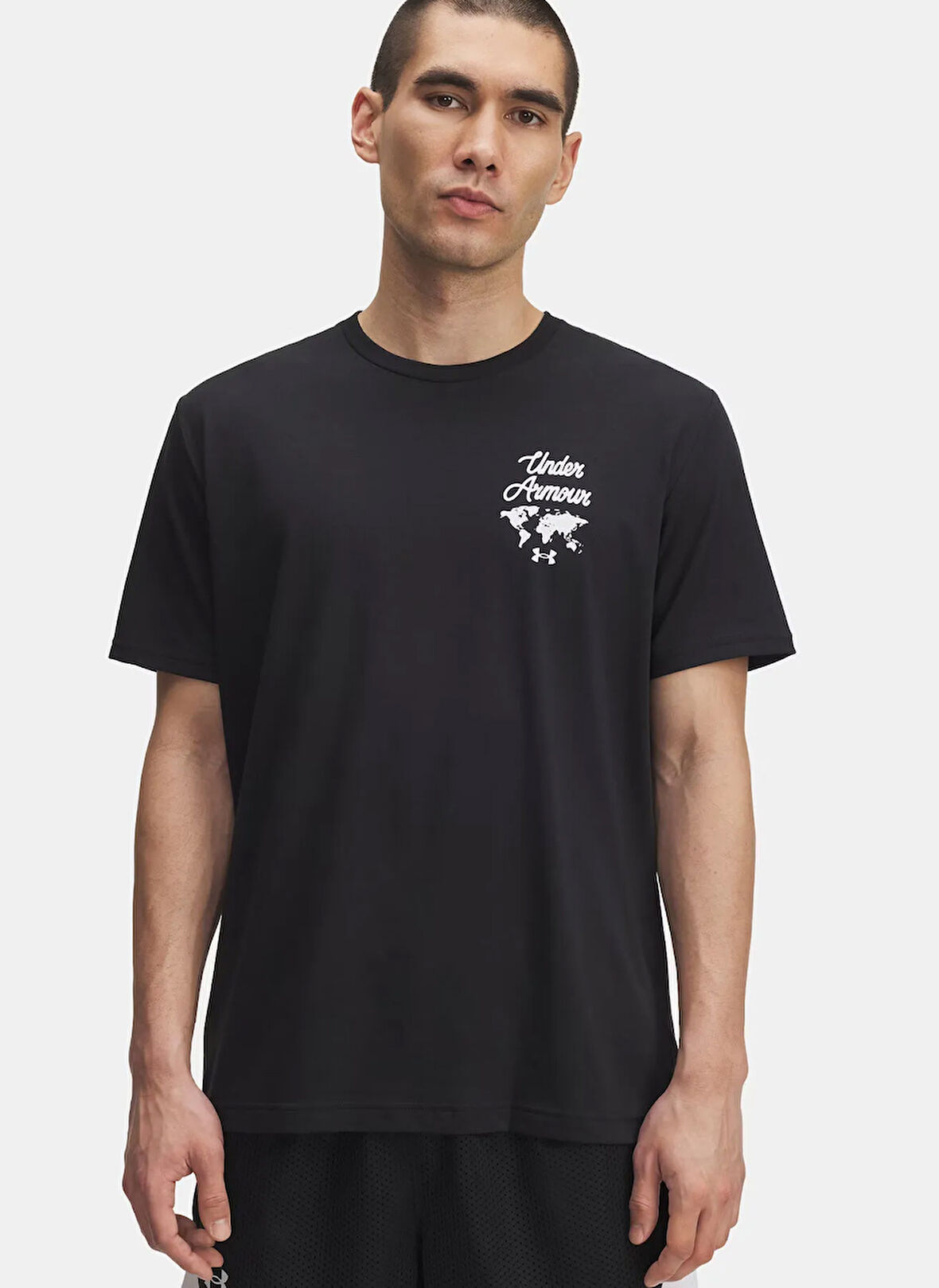 Under Armour 6004143-001-UA 60/40S SPORTS WM SS Siyah Bisiklet Yaka Normal Düz Erkek T-Shirt