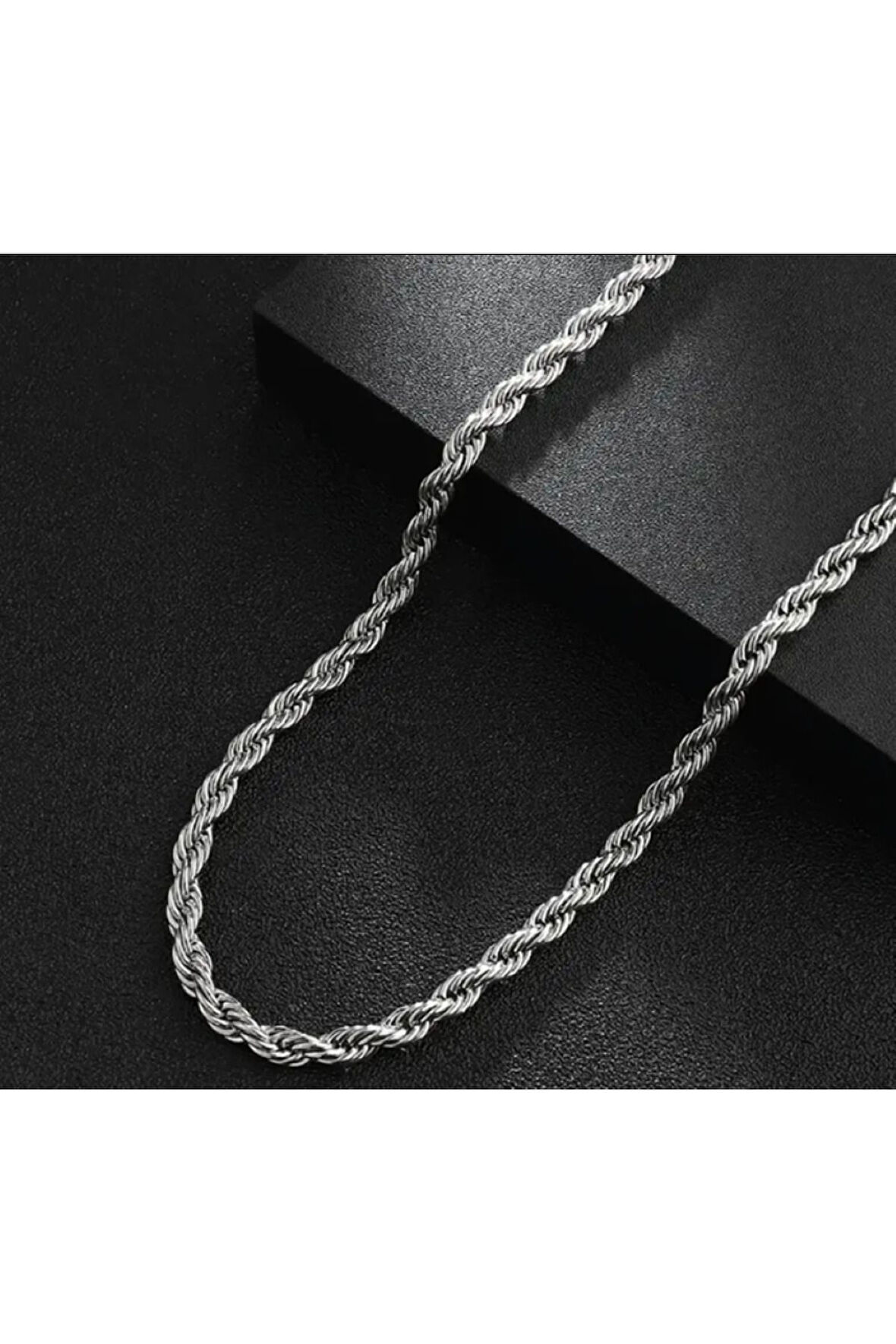 Silver 80 cm Erkek Burgu Model Zincir Kolye