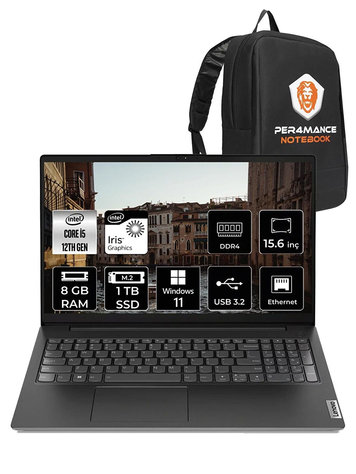 LENOVO Nb V15 G3 i5-1235U 8GB 1TB SSD 15.6 FHD W11PRO 82TT00A6TX + PER4 ÇANTA