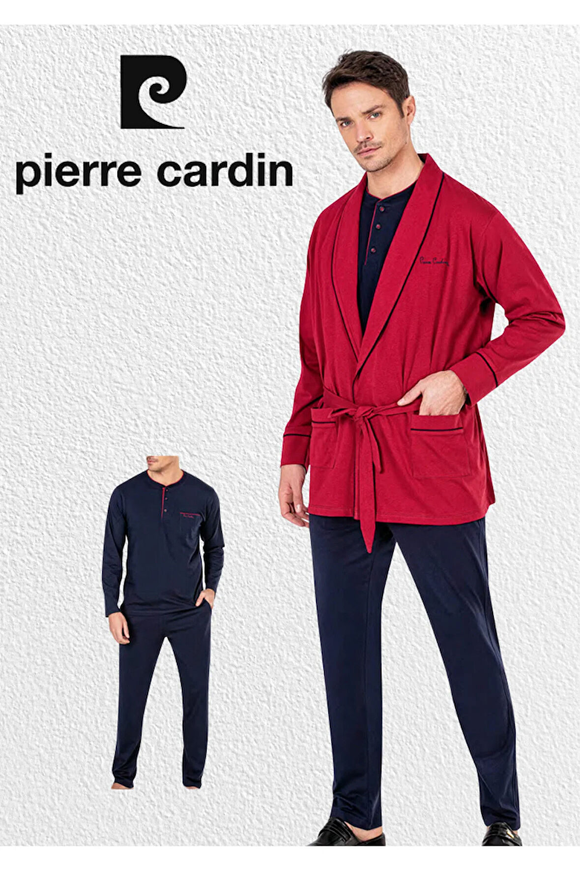 Erkek Giyim Kutulu 3 Parça Robdöşambır & Uzun Kollu Pijama Takımı Takım L1.PC.5605.01