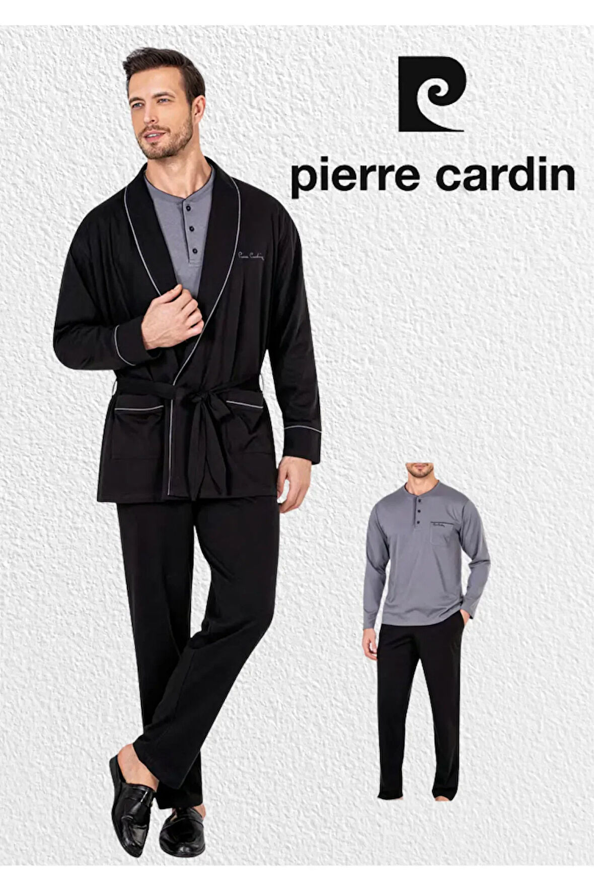 Erkek Giyim Kutulu 3 Parça Robdöşambır & Uzun Kollu Pijama Takımı Takım L1.PC.5605.01