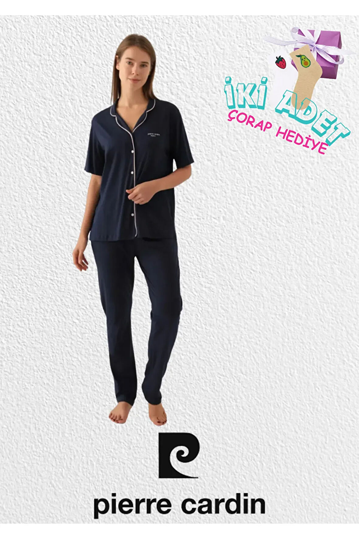 Kadın Pamuklu & Modal Kutulu Kısa Kollu Pijama Takımı L1.PC.7715.001