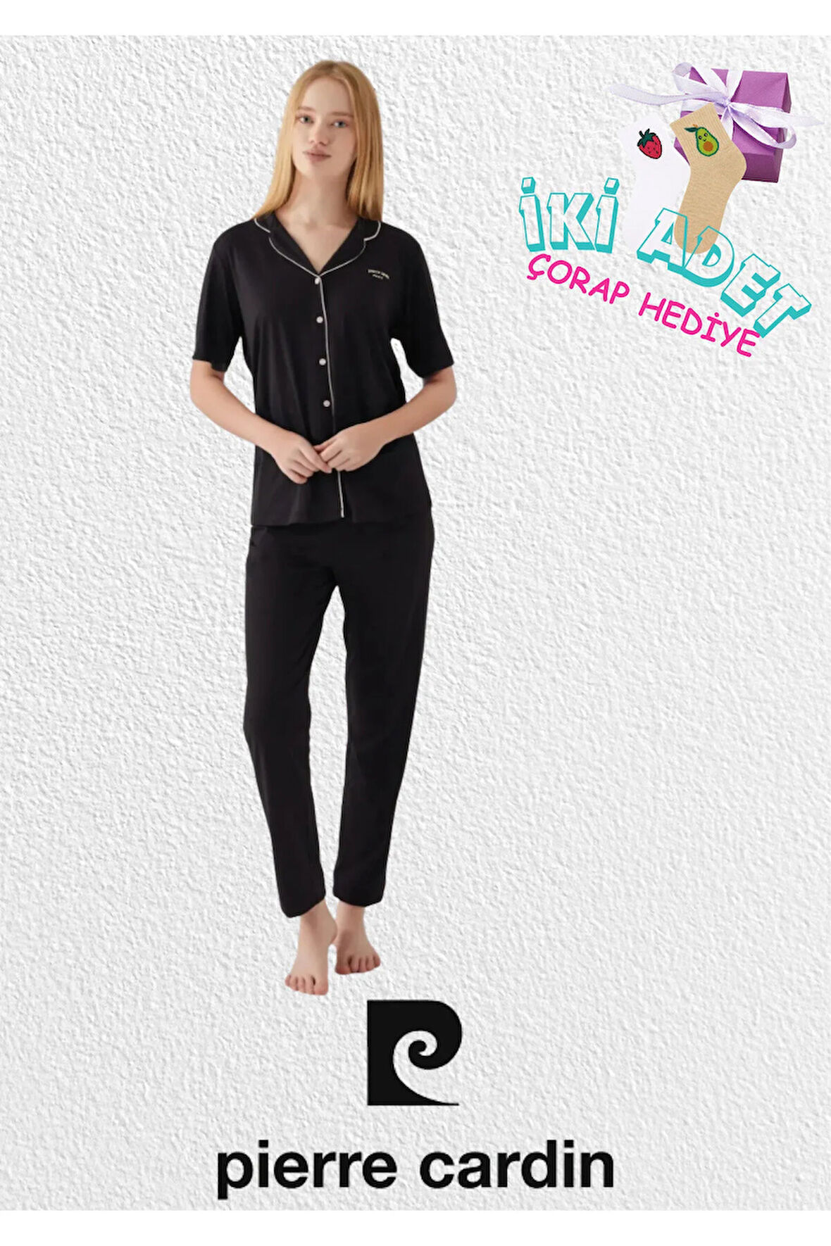 Kadın Pamuklu & Modal Kutulu Kısa Kollu Pijama Takımı L1.PC.7715.001