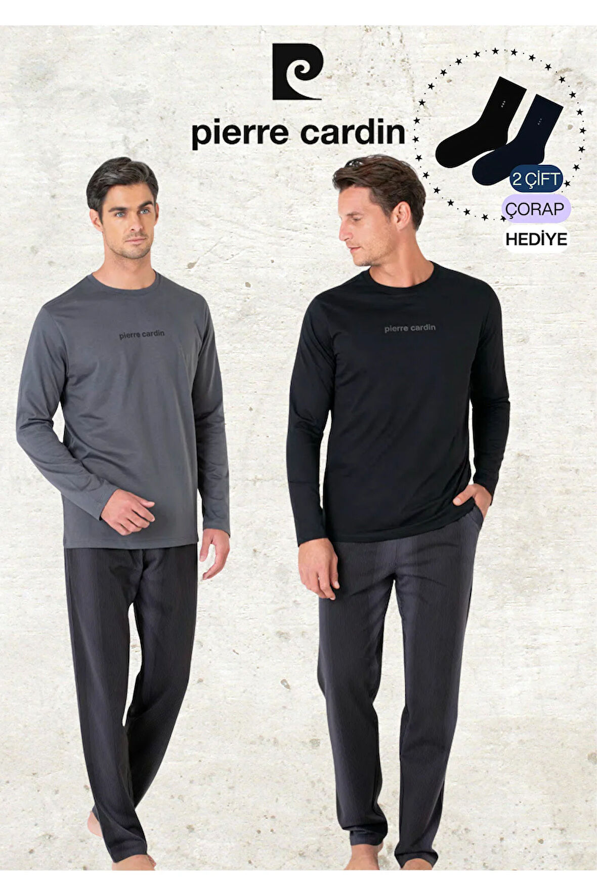 Erkek %100 Pamuk Uzun Kollu Lisanslı Bordo & Lacivert İki Adet Pijama Takımı L1.PC.6095.002