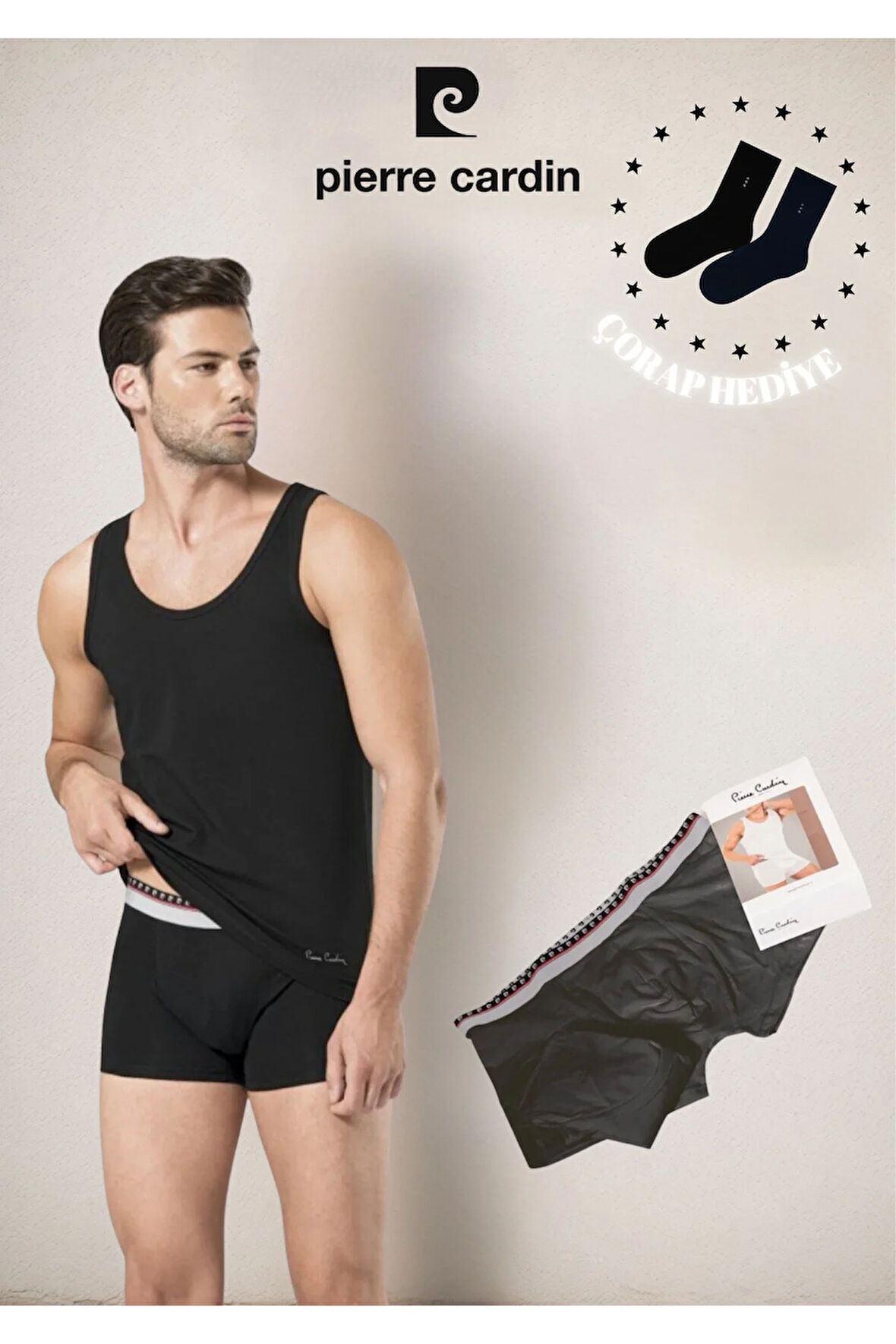 Erkek İç Giyim Pamuklu Atlet & Boxer İkili Takım L1.PC.150.12.02