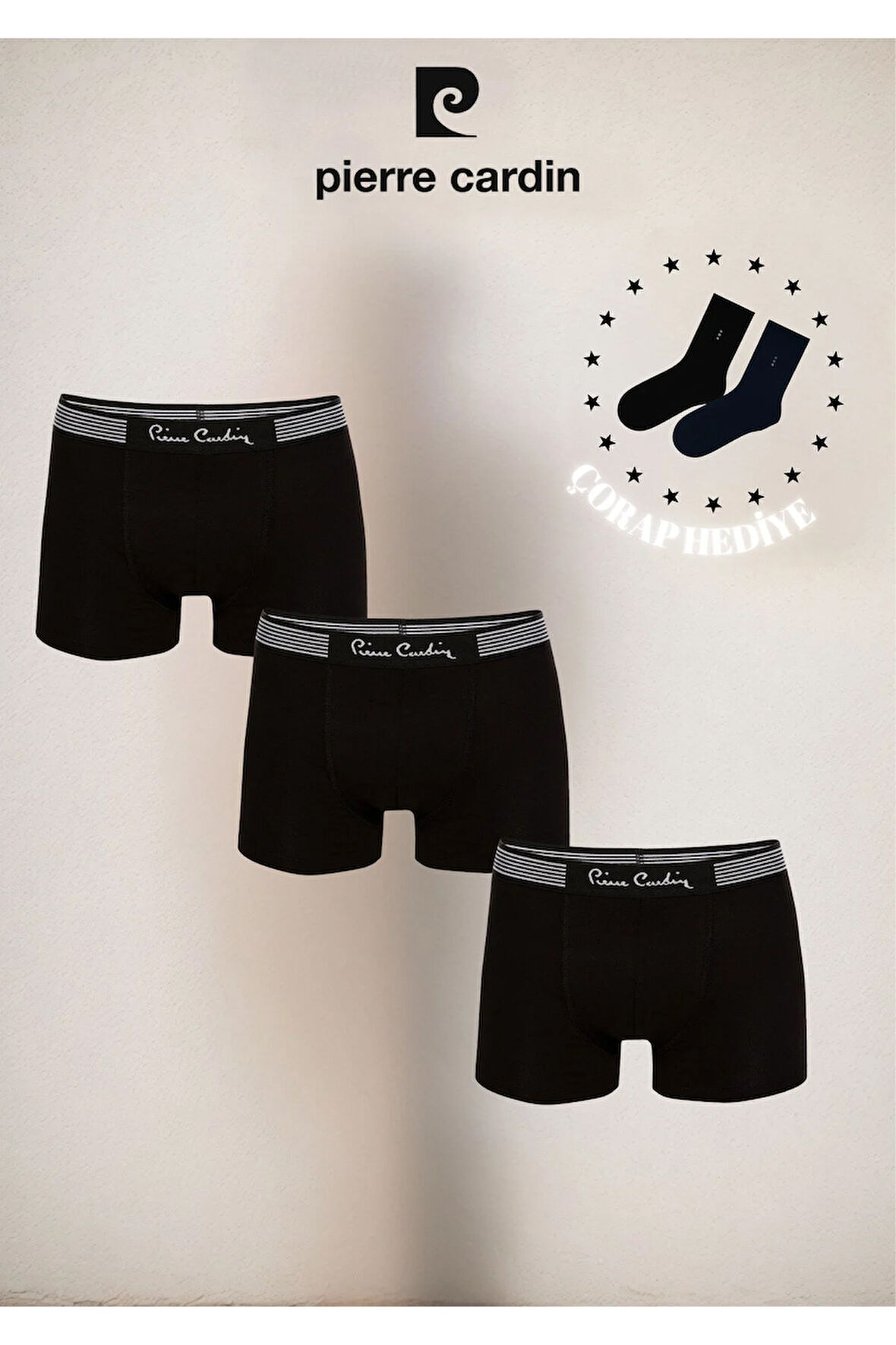 Erkek Likralı Modal Üç Adet Kutulu Siyah Boxer L1.PC.330.12.02