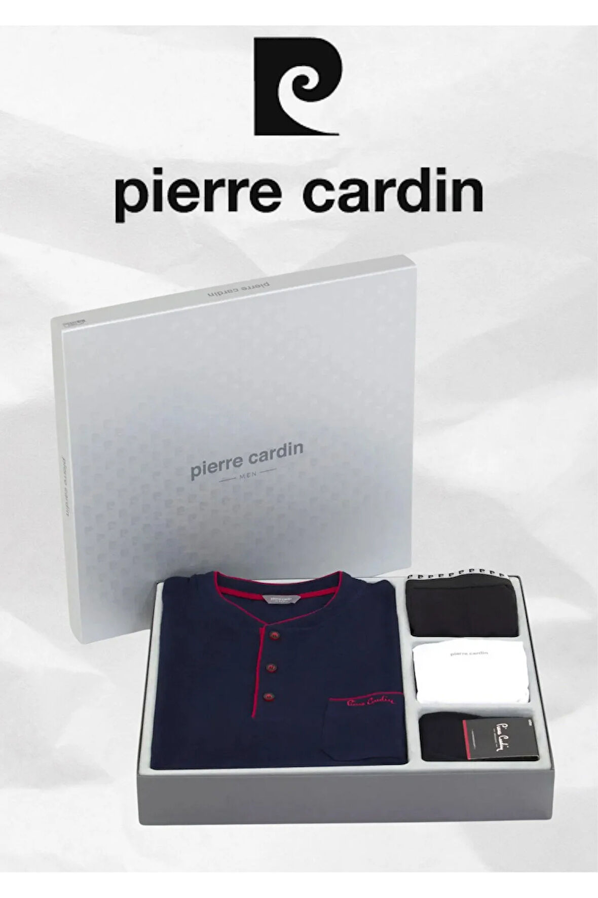 Erkek 5 Parça Damat Çeyiz Seti Atlet & Boxer Pijama Takımı Çorap L1.PC.0042.0A.12.16