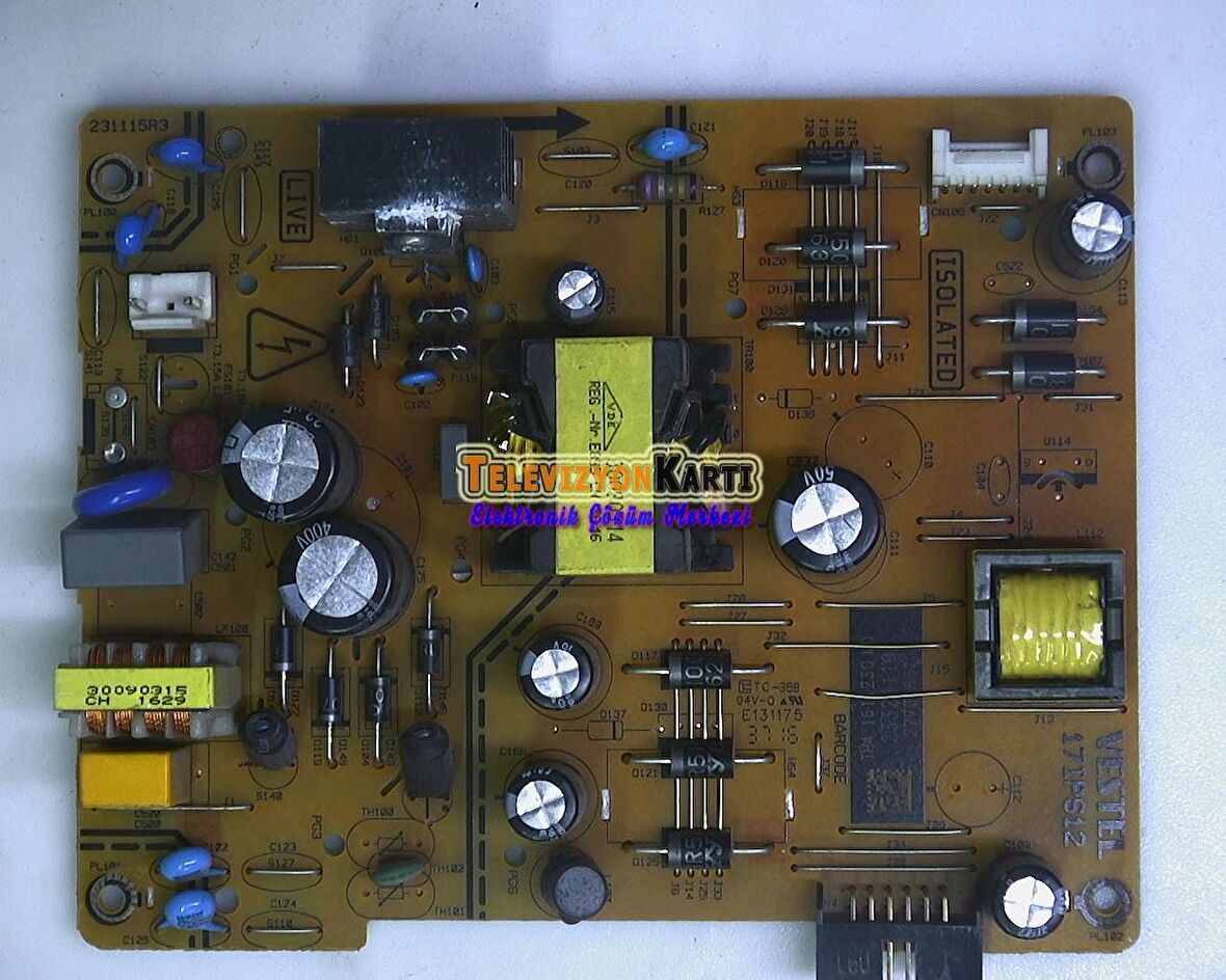 VESTEL 48FD7300 POWER BOARD , 17IPS12 , 23321119 , VES490UNDS-2D-N13