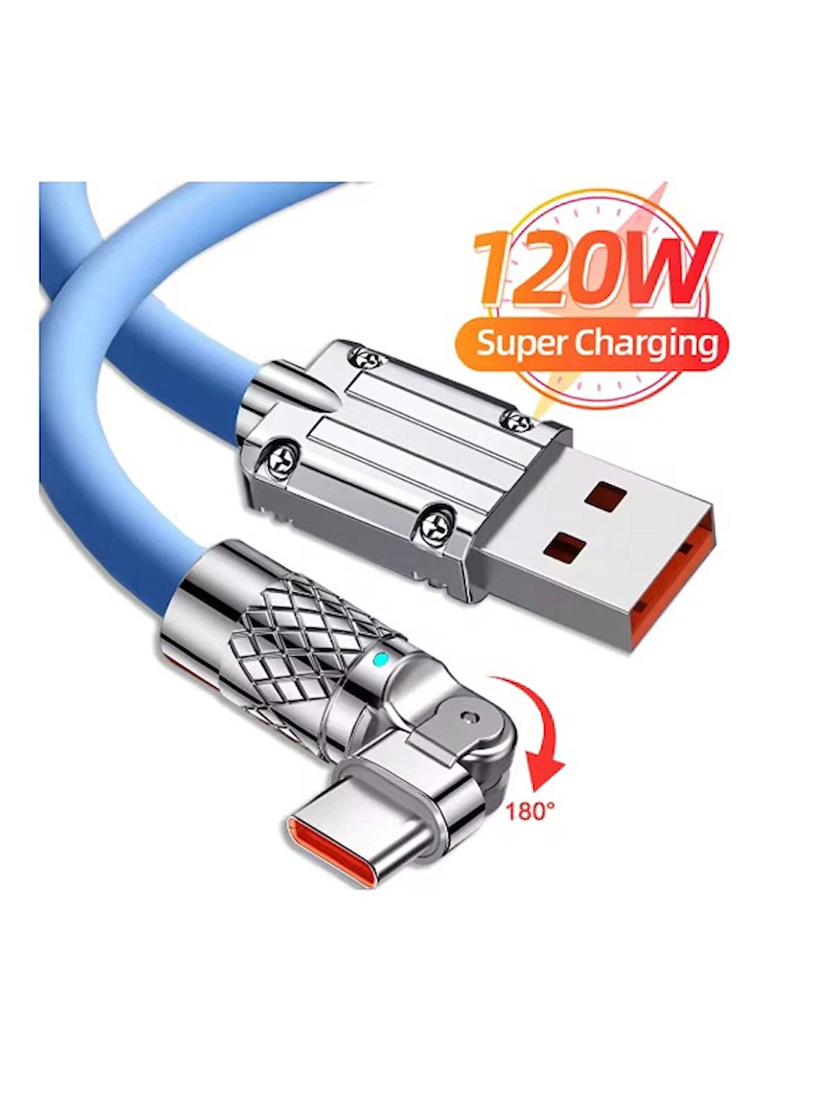Xiaomi Mi 11, 11t Pro, Xiaomi Mi 10, Mi 10t Pro Mi 12 13 Uyumlu Hızlı Şarj Kablosu 120w 6A Mavi