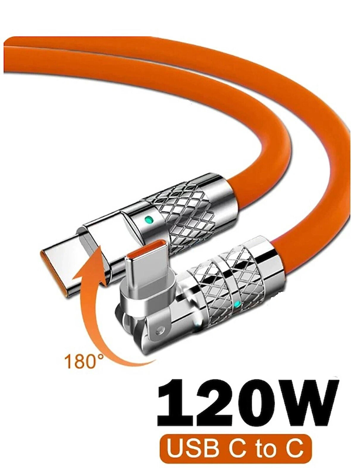 Type-c To Usb-c Hızlı Şarj Kablosu 120w Pd Samsung Huawei Xiaomi Oppo Ipad Şarz Kablo 180 Derece