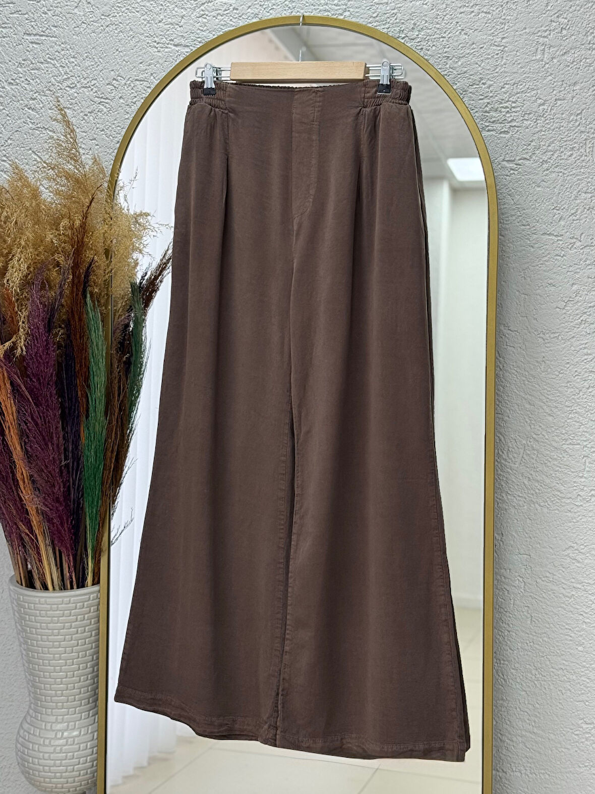 Meluna Relax Keten Pantolon-XE706 Kahve