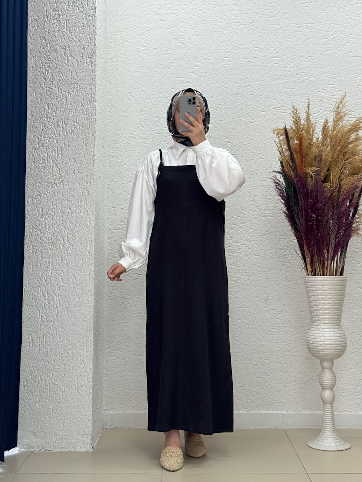 Melinda Toka Detaylı Keten Jile-AS4080 Siyah