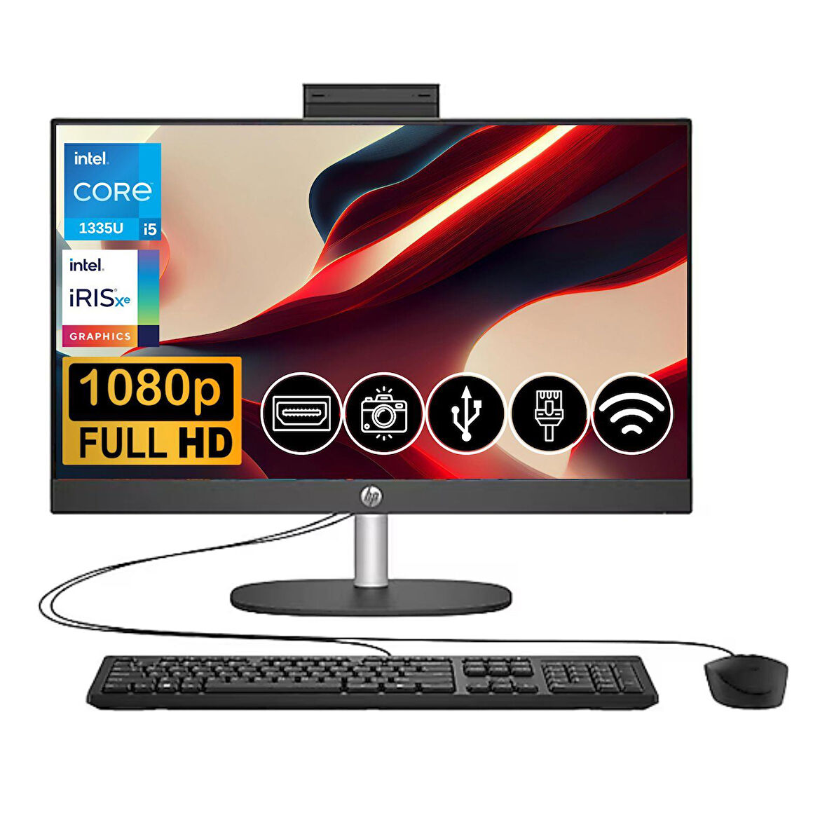 HP Proone 240 G10 i5 1335U 16GB 256GB M.2 SSD B6JD5ES  ATL5 23.8" FHD Fdos Siyah  All In One Bilgisayar