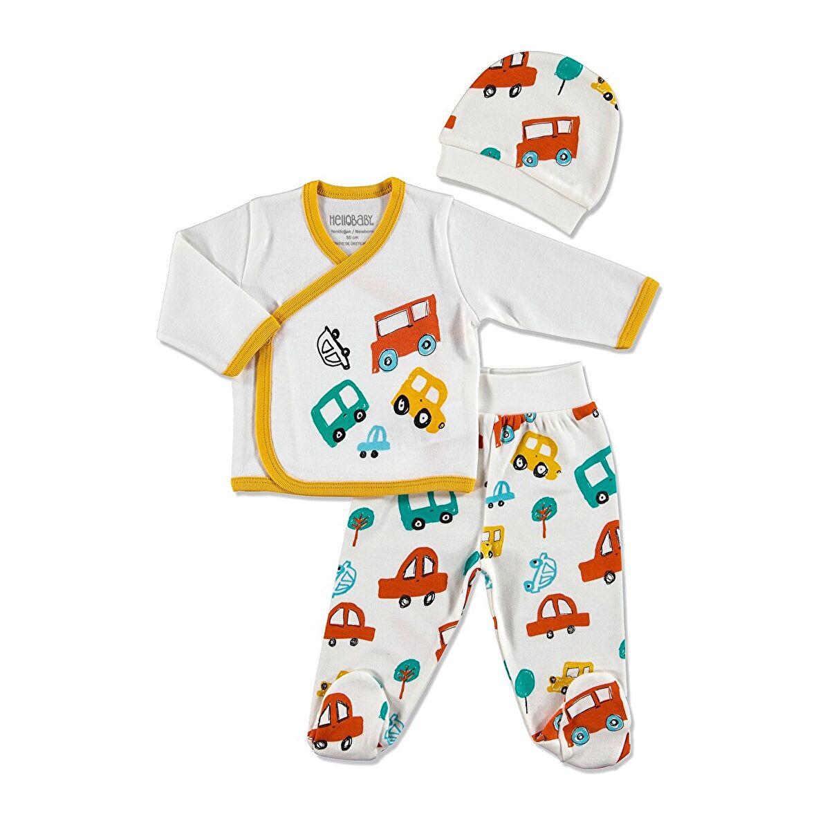 Hello Baby 0 Ay + Yenidoğan Arabalı Set Açık Mavi