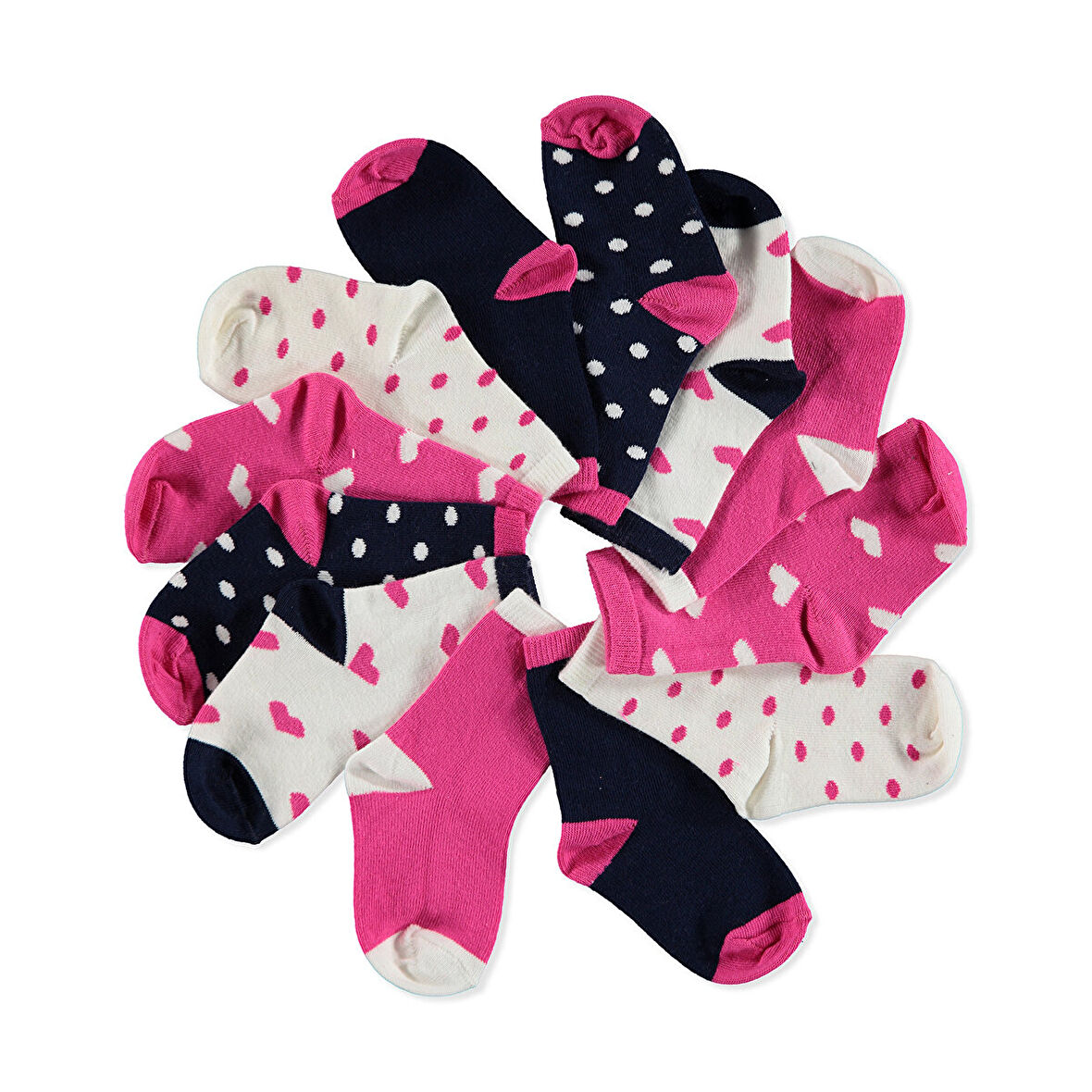 HelloBaby Kalp,Puantiye 6lı Soket Çorap