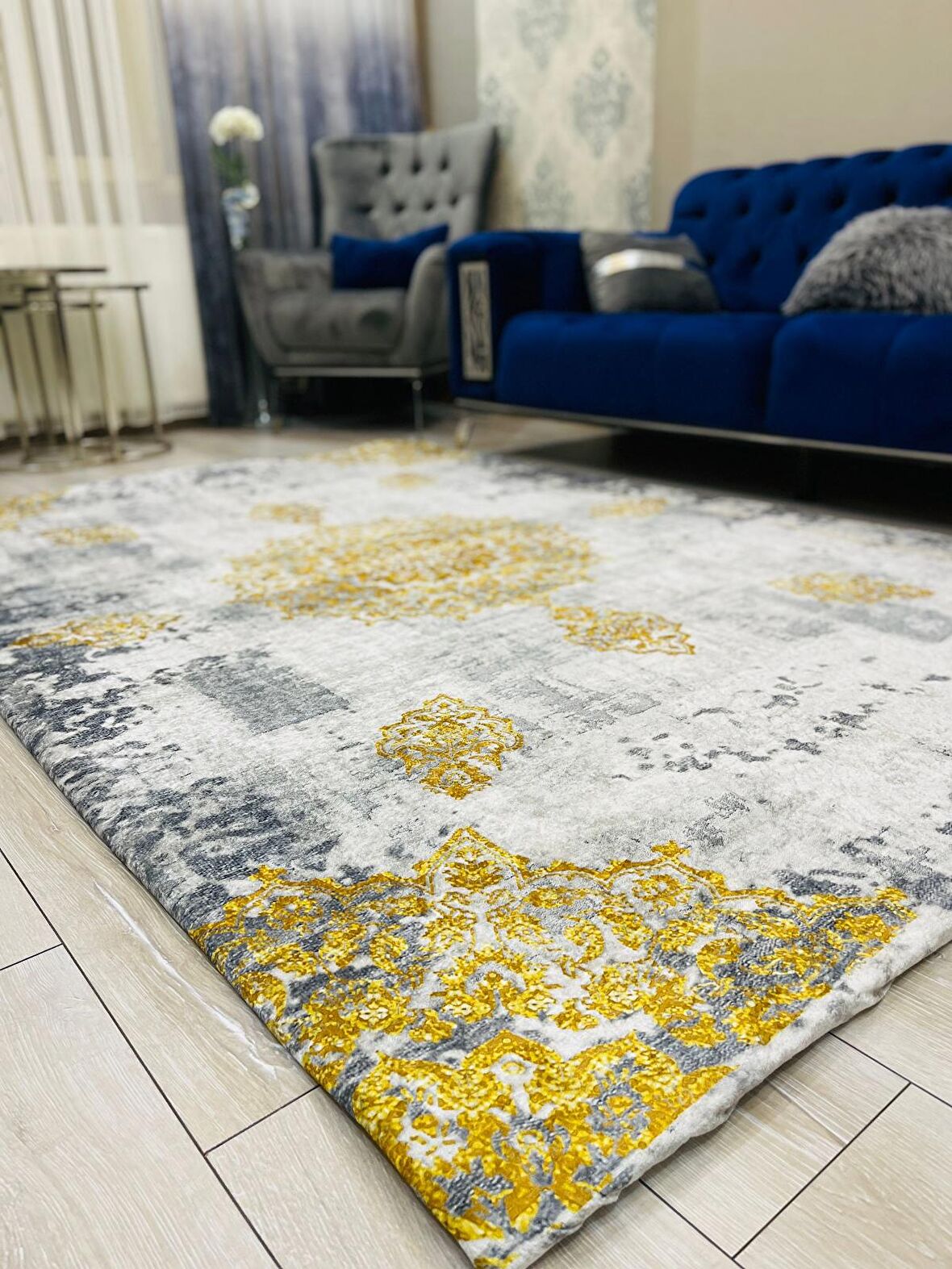 Miray Tekstil  Modern Desen Lastikli Halı Örtüsü