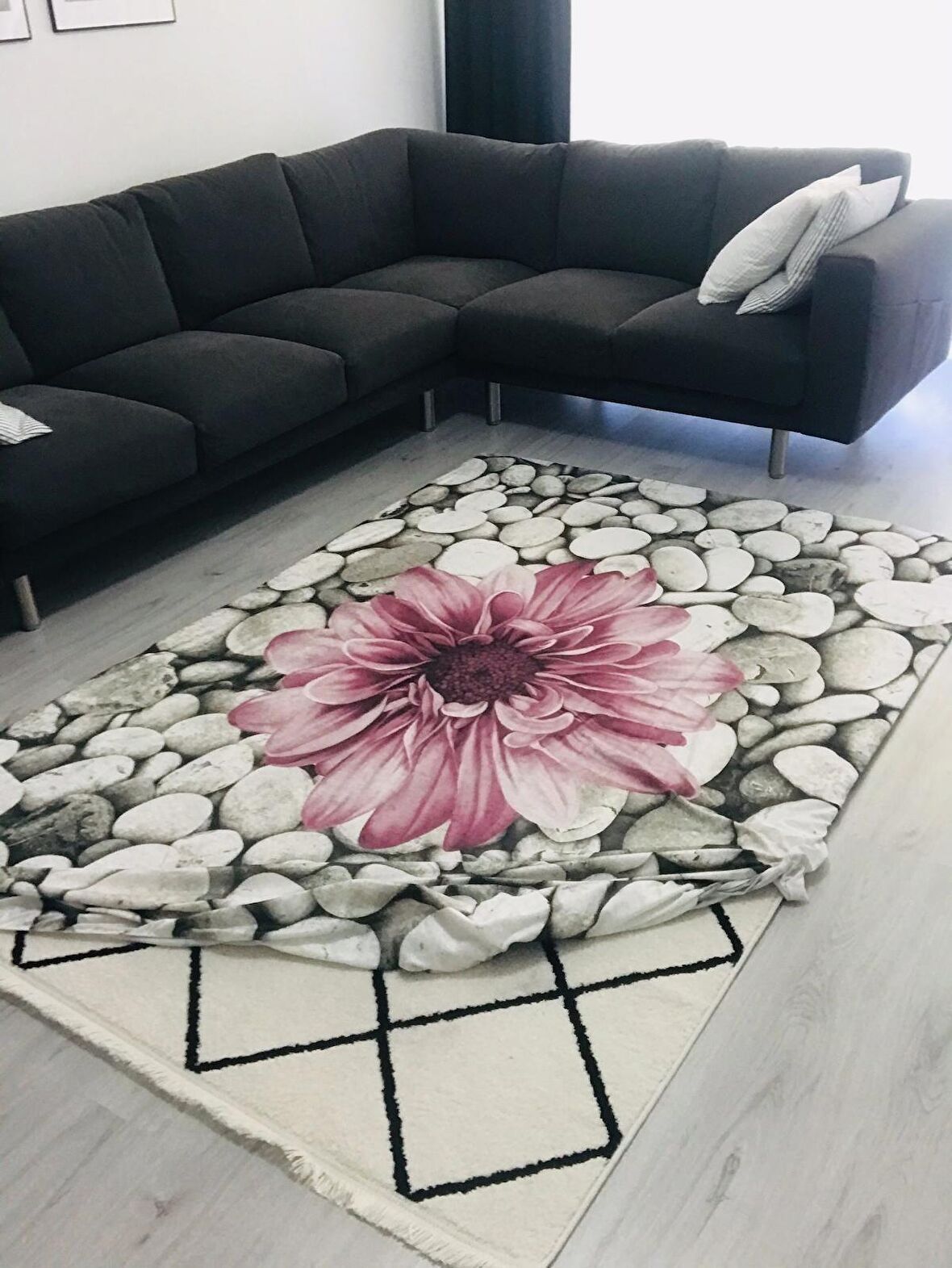 Miray Tekstil  Modern Desen Lastikli Halı Örtüsü