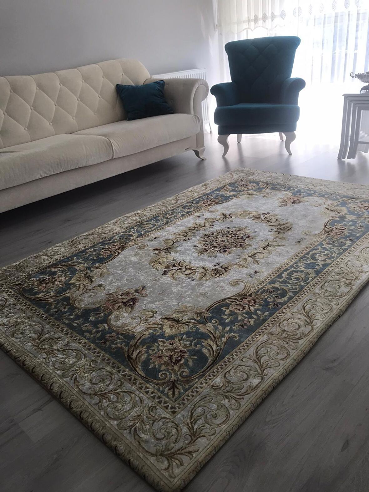 Miray Tekstil  Modern Desen Lastikli Halı Örtüsü