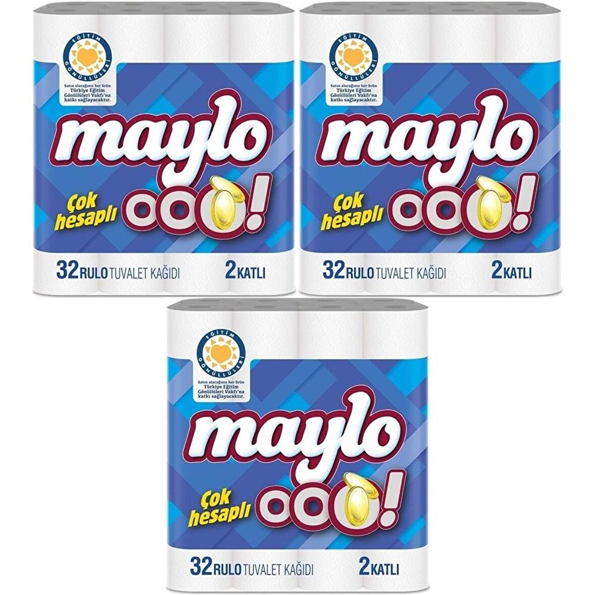 Maylo Tuvalet Kağıdı 2 Katlı 96 Rulo (32 Li x 3 Adet)