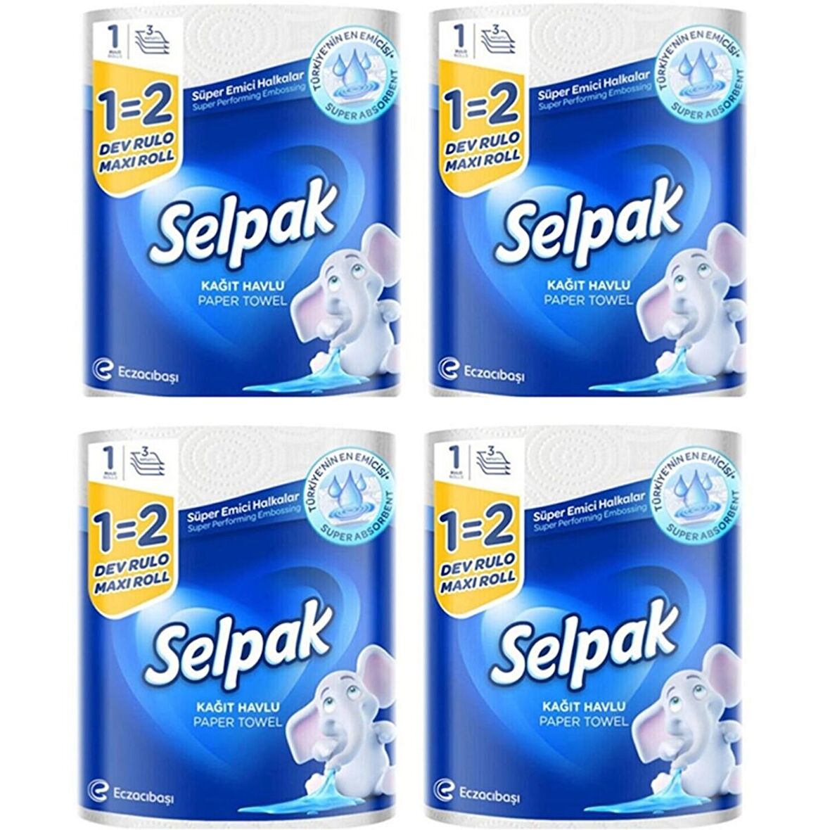 Selpak Dev Havlu 3 Katlı 1=2 x 4 Adet